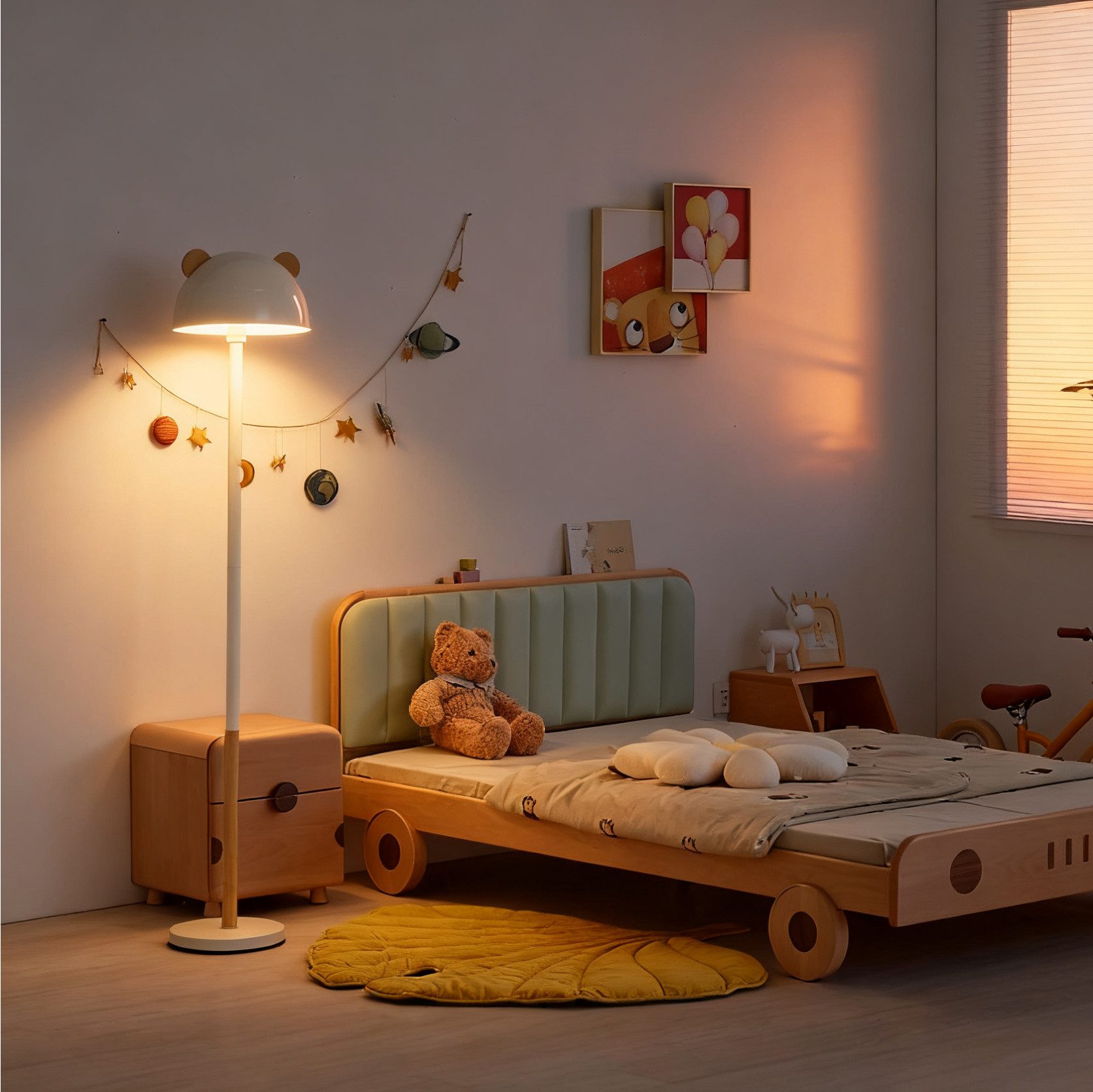 OTTO home Stehlampe Alinn, Leuchtmittel wechselbar, ohne Leuchtmittel, ideale Kinderzimmerleuchte, H: 1,4m, Lampe Leuchte mit Öhrchen
