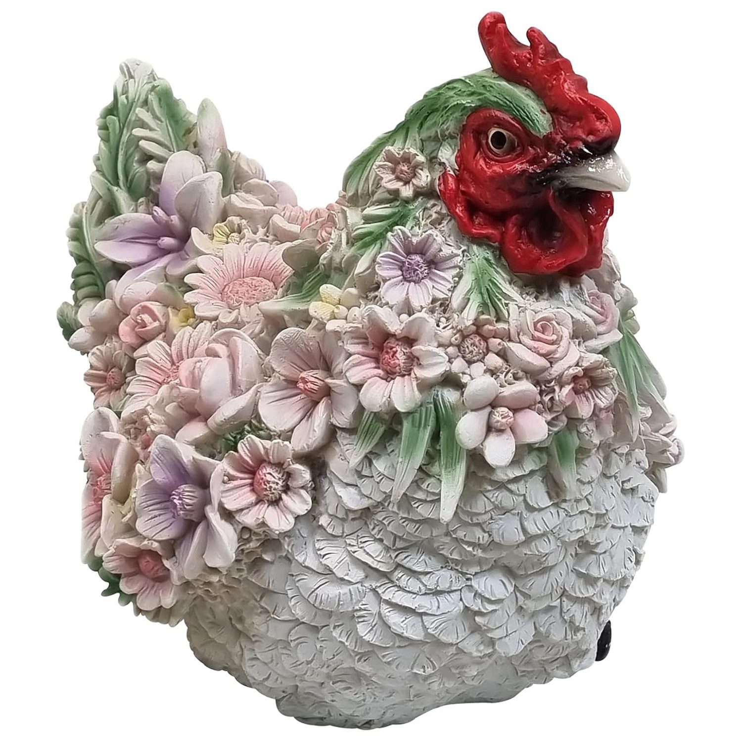 Fachhandel Plus Tierfigur Huhn mit Blumendekor günstig online kaufen