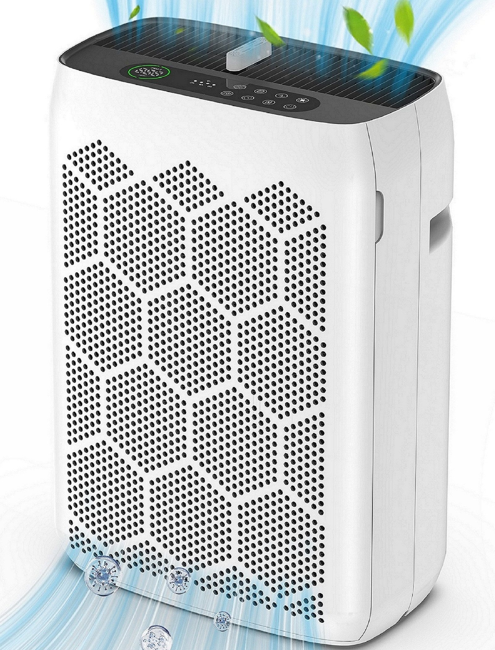 Luftreiniger Luftreiniger für Allergiker mit H13 HEPA 3-Stufen-Filter, Leiser, Duft