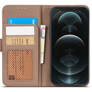 FITSU Handyhülle Hülle für iPhone 12 Handytasche Flipcase 6,1 Zoll, Handytasche für iPhone 12 Hülle, Handy Case mit Geld- und Kartenfach