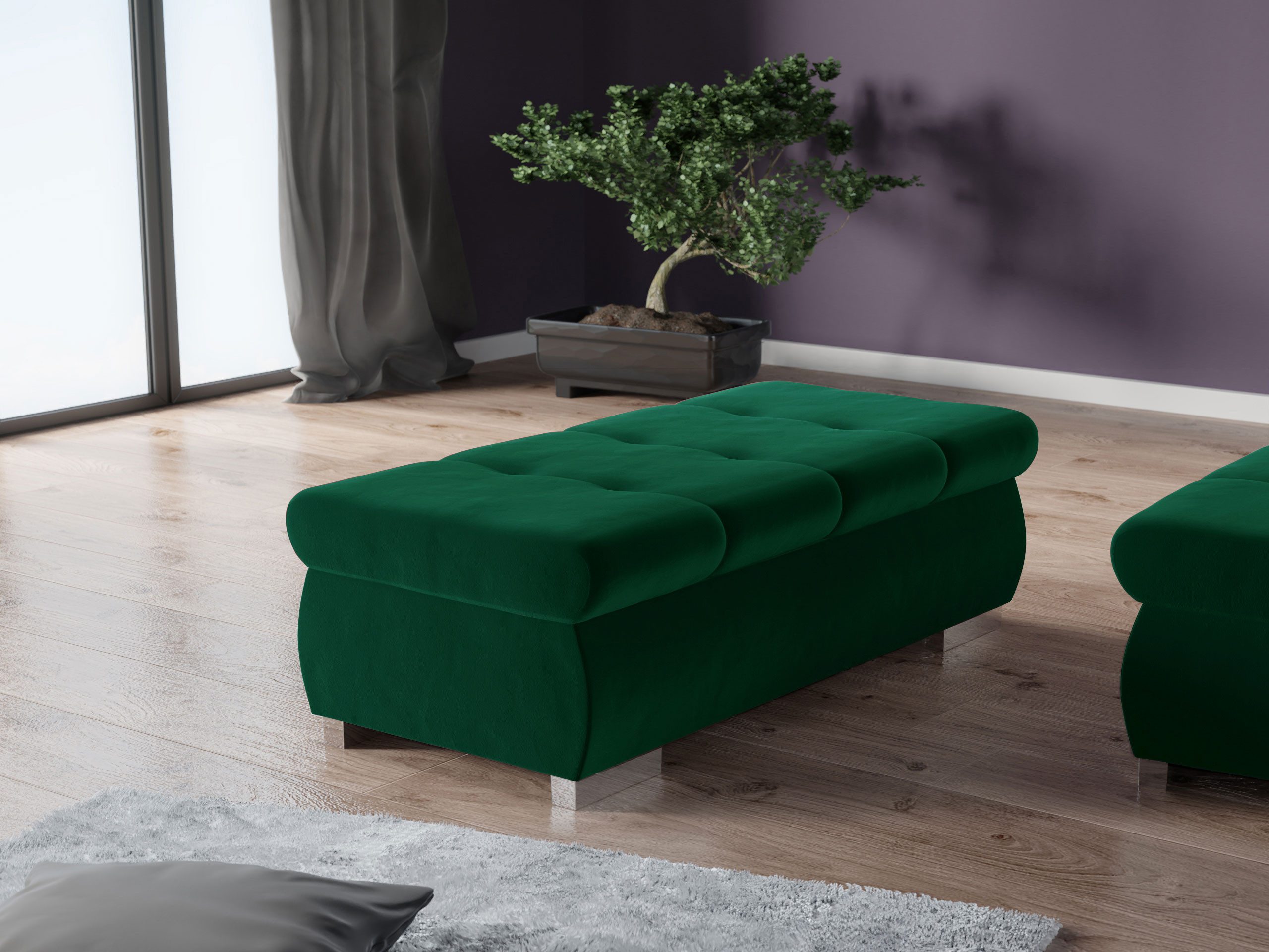 MIRJAN24 Polsterhocker Orkan Groß, Holzkonstruktion, 120x60x39 günstig online kaufen