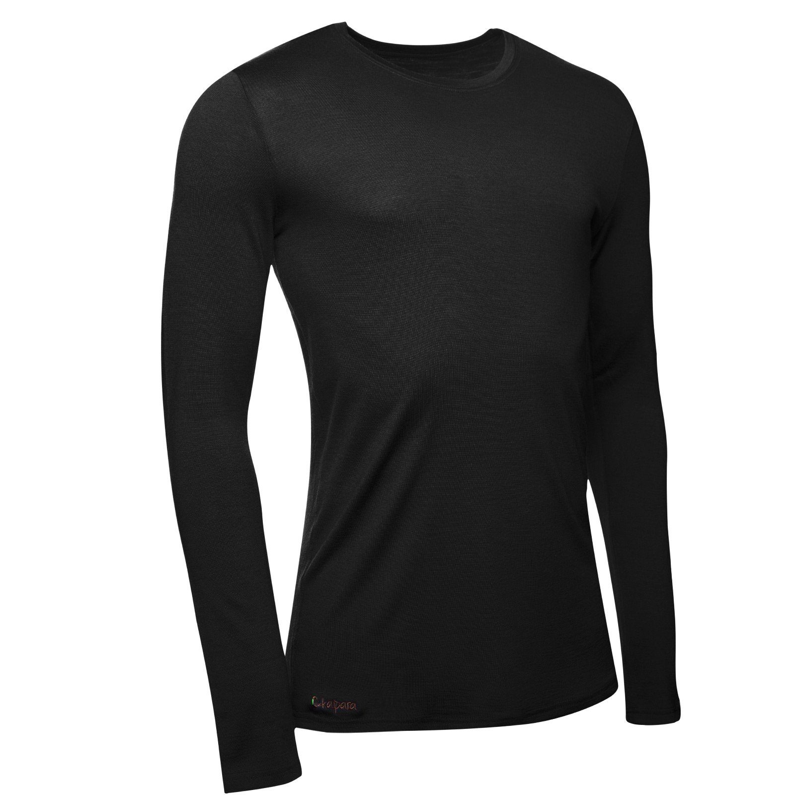 aus Merino Unterhemd Merinowolle warm Made - reiner Slimfit Merino 200g in (1-St) Kaipara Herren-Unterhemd Sportswear Schwarz Germany