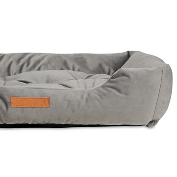 NYVI Tierbett Hundebett NYVIPet Milo Velvet Hundekissen Hundesofa, Polyester, Herausnehmbares Kissen, auch für Katzen - Für Kleine & Mittlere Hunde