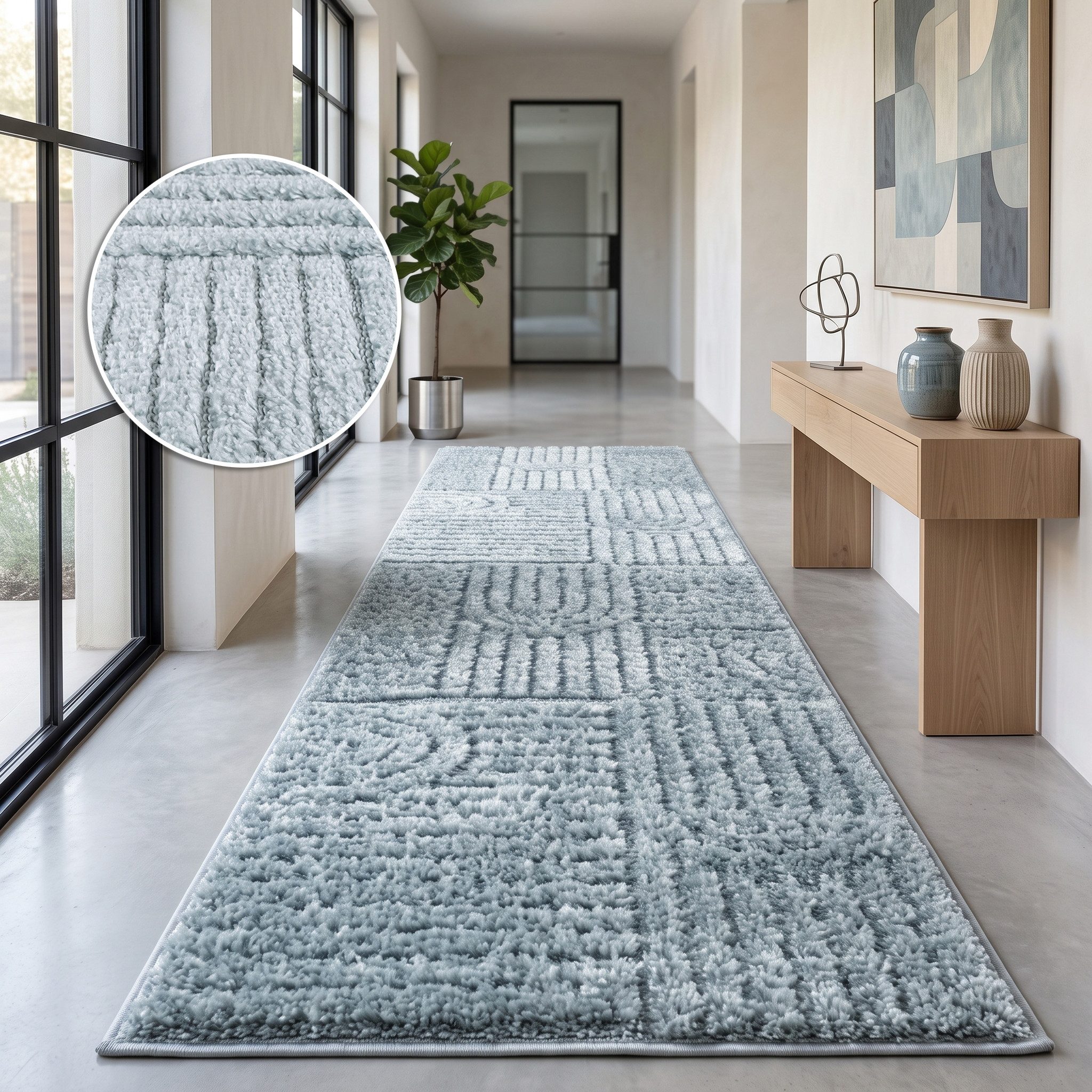 OTTO home Teppich Jonne, Boho-Design, Scandi, Designteppich, rechteckig, Höhe: 20 mm, Hoch-Tief, 3D Optik, skandinavischer Stil, Wohnzimmer, Schlafzimmer