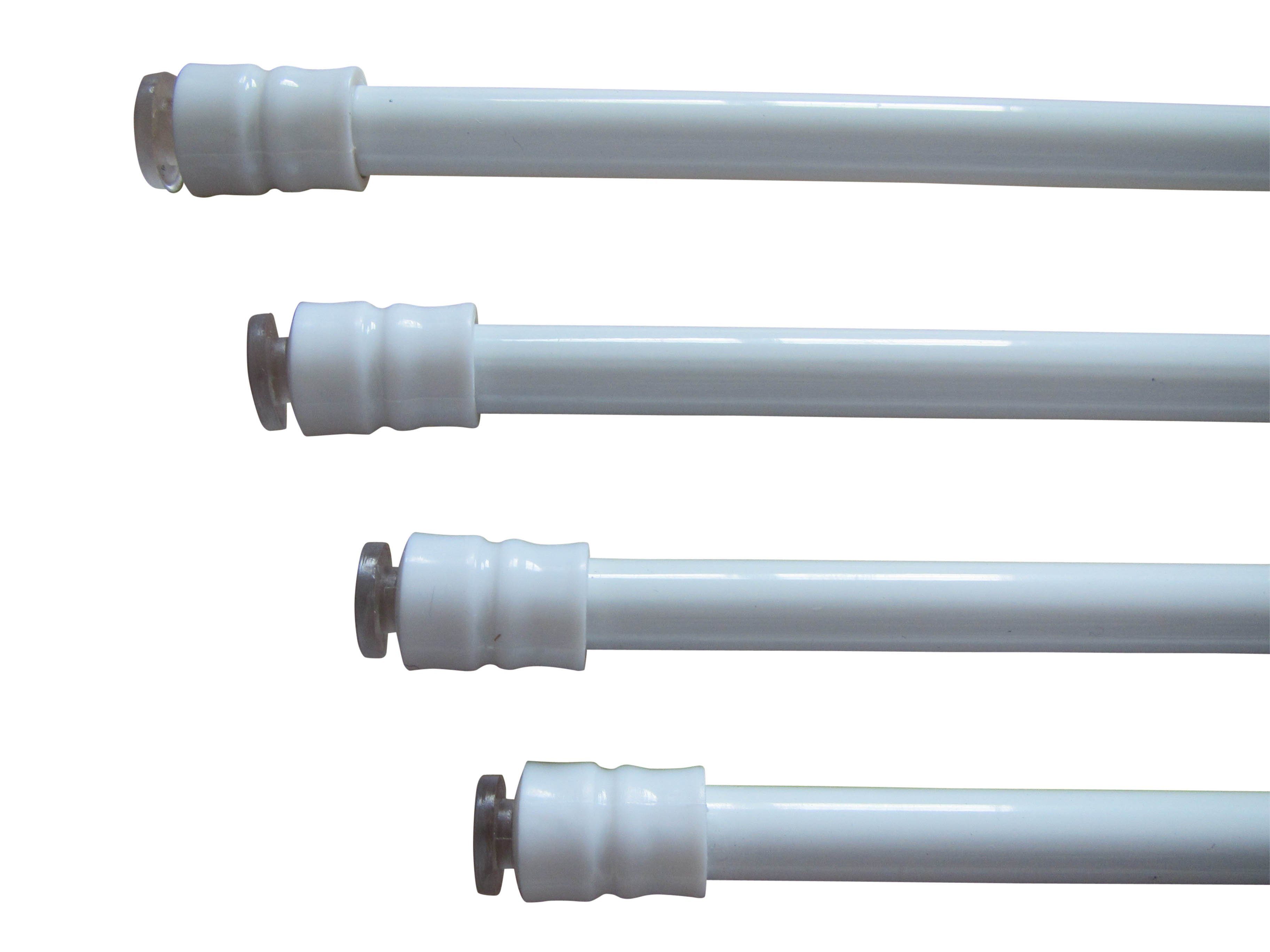 Klemmstange 4 Gardinenstangen – rewagi, Verkaufseinheit 4 geklemmt, Ø Farbe: 8mm, ausdrehbar, Stück weiß Klemmstangen