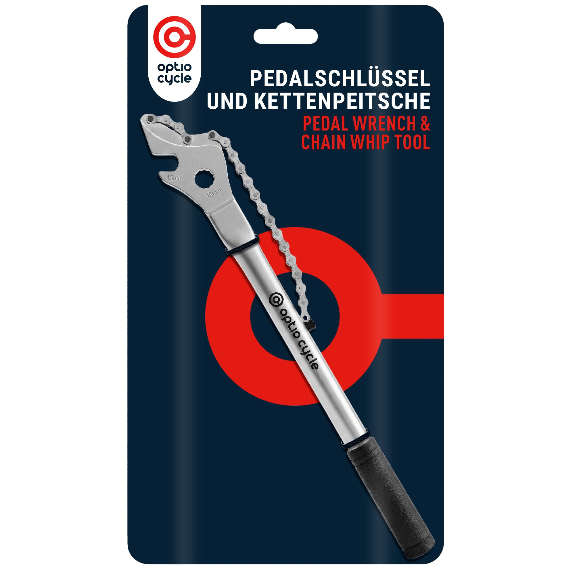 Optio Cylce Fahrradwerkzeugset Optio Cycle Pedalschlüssel 15mm & Kettenpeitsche Kassettenabzieher