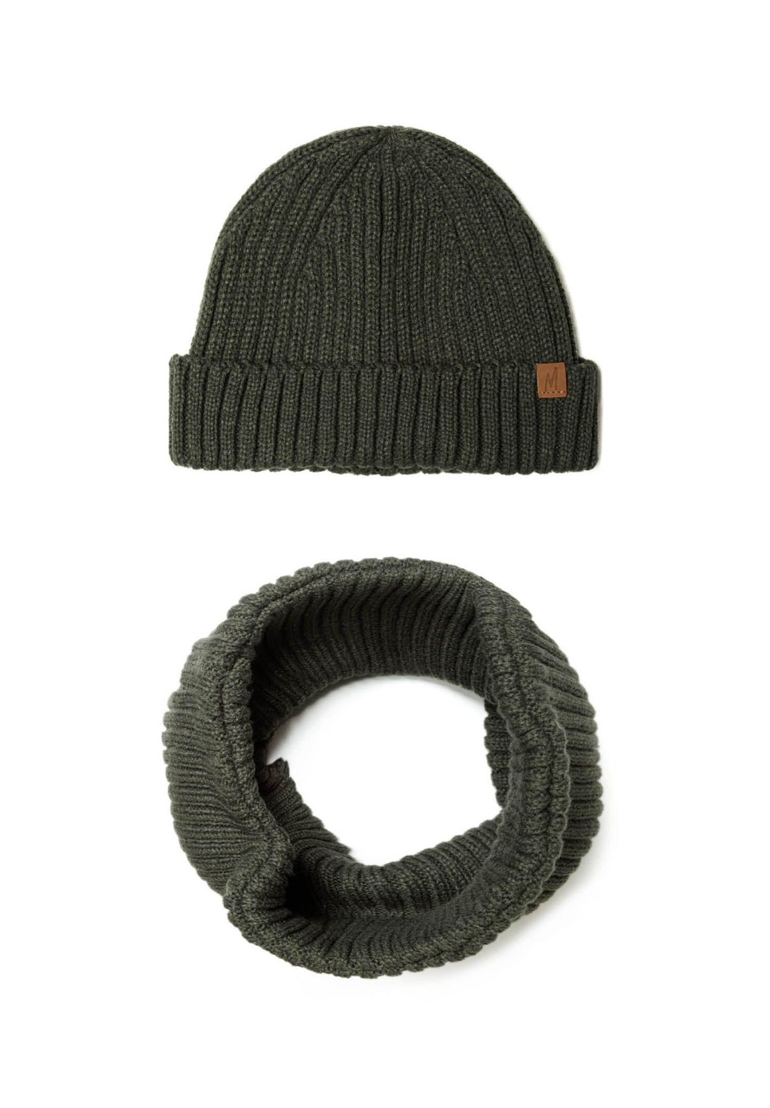 MINOTI Mütze & Schal Winterset für Kinder: Rippmütze mit passendem Loop (2y-14y)