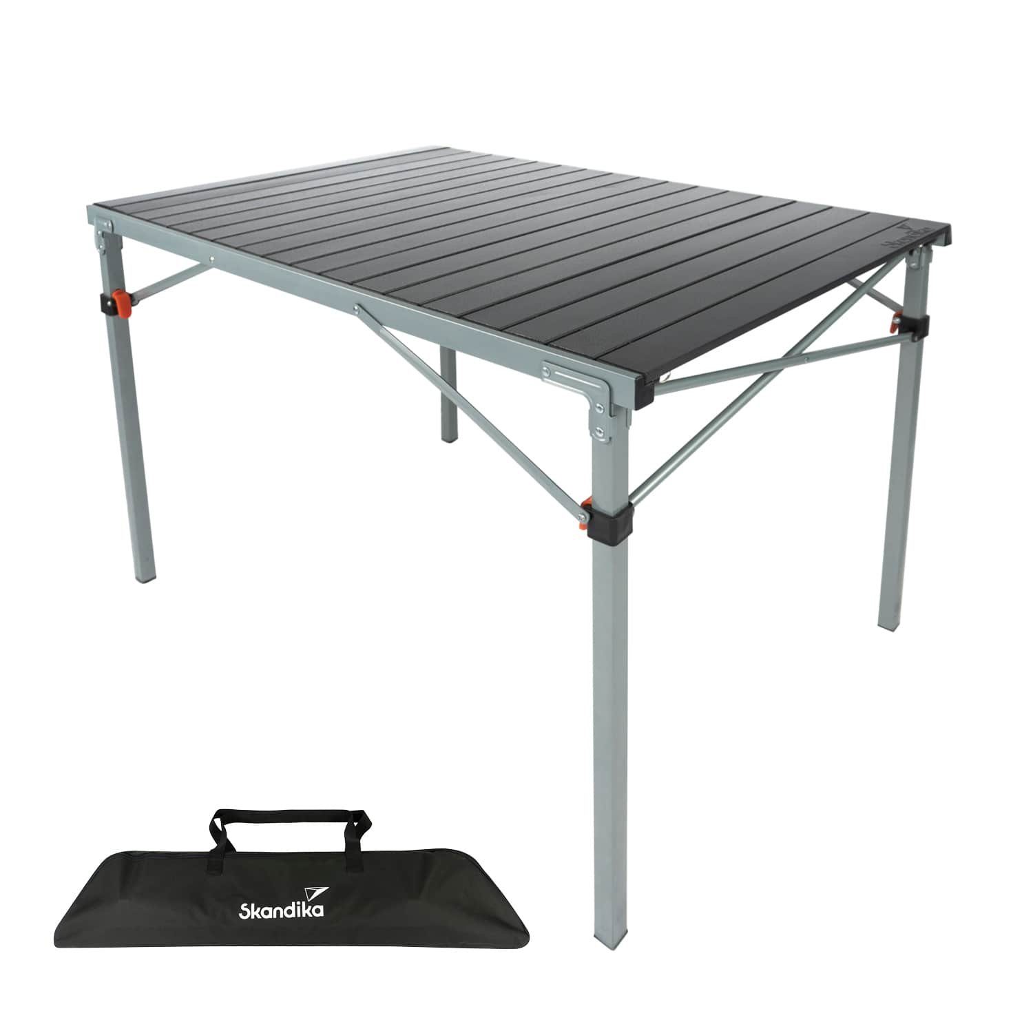 Campingtisch Aluminium Klapptisch Maikku, einrollbare Tischplatte, wasserfest