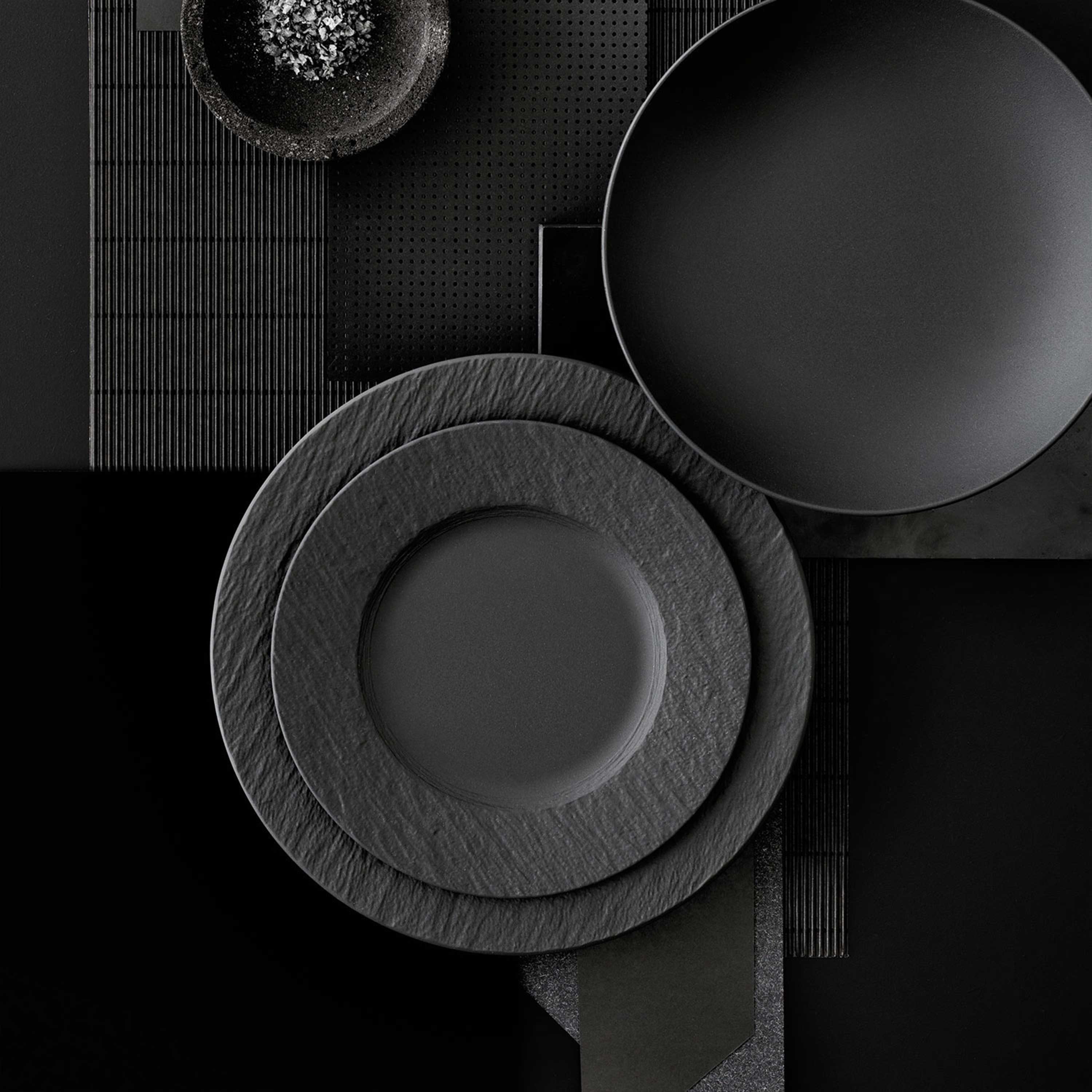 Villeroy & Boch Frühstücks-Geschirrset Manufacture Rock Fruehstuecksset (6-tlg), 2 Personen, Porzellan, Premium Porzellan