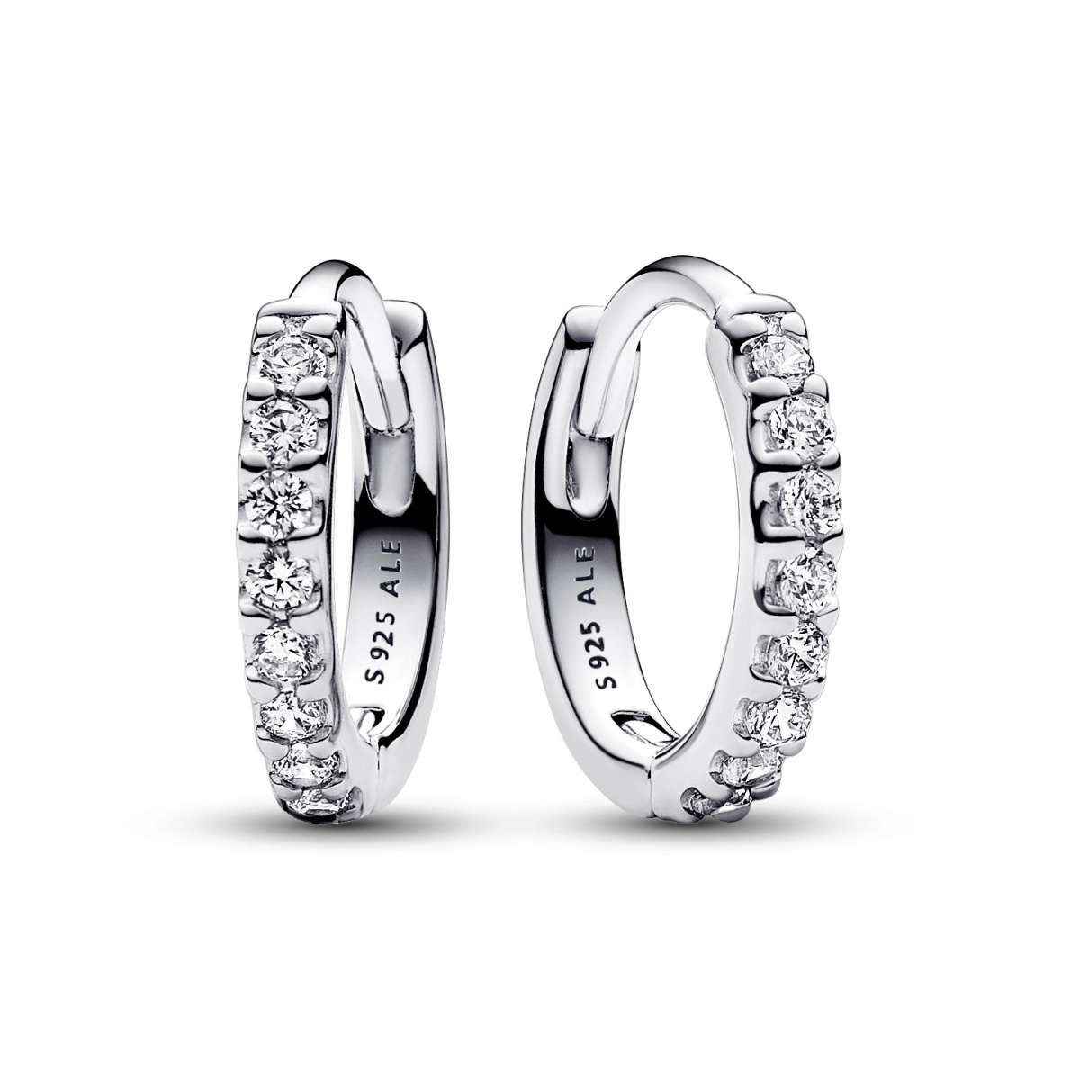 Pandora Paar Creolen 293015C01, für Damen Funkelnde Umarmung Silber