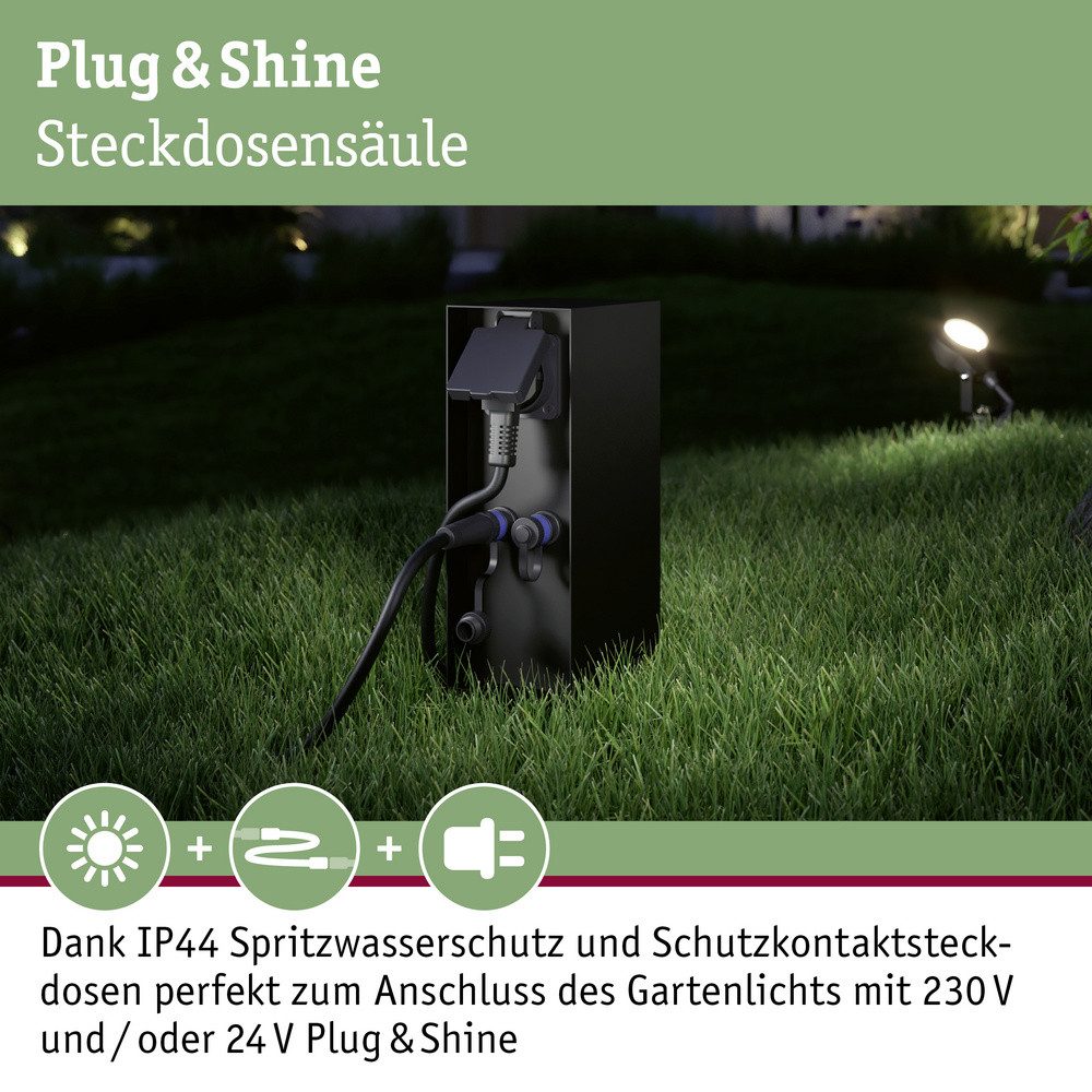 Paulmann Gartenleuchte Paulmann 94701 Steckdosenverteiler 230 V, 24 V 230 mm Anthrazit