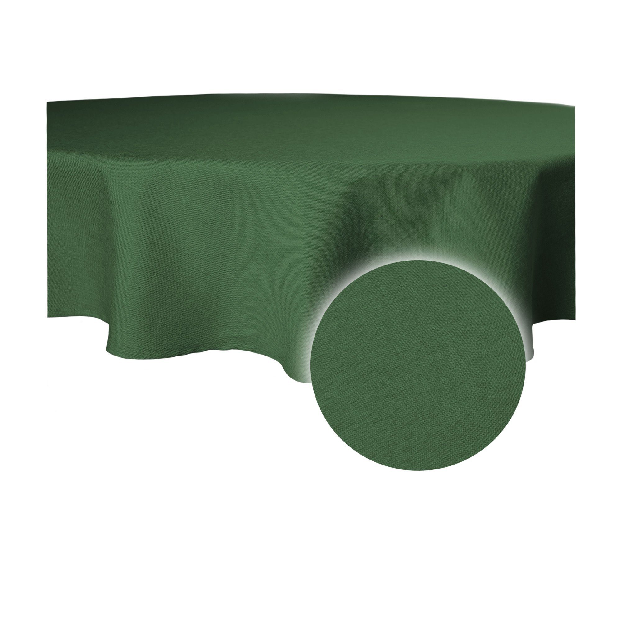 Deko Haus Lotus (1-tlg) grün Leinenoptik cm wasserabweisend dunkel Tischdecke rund 180 Tischdecke beschichtet und Ø