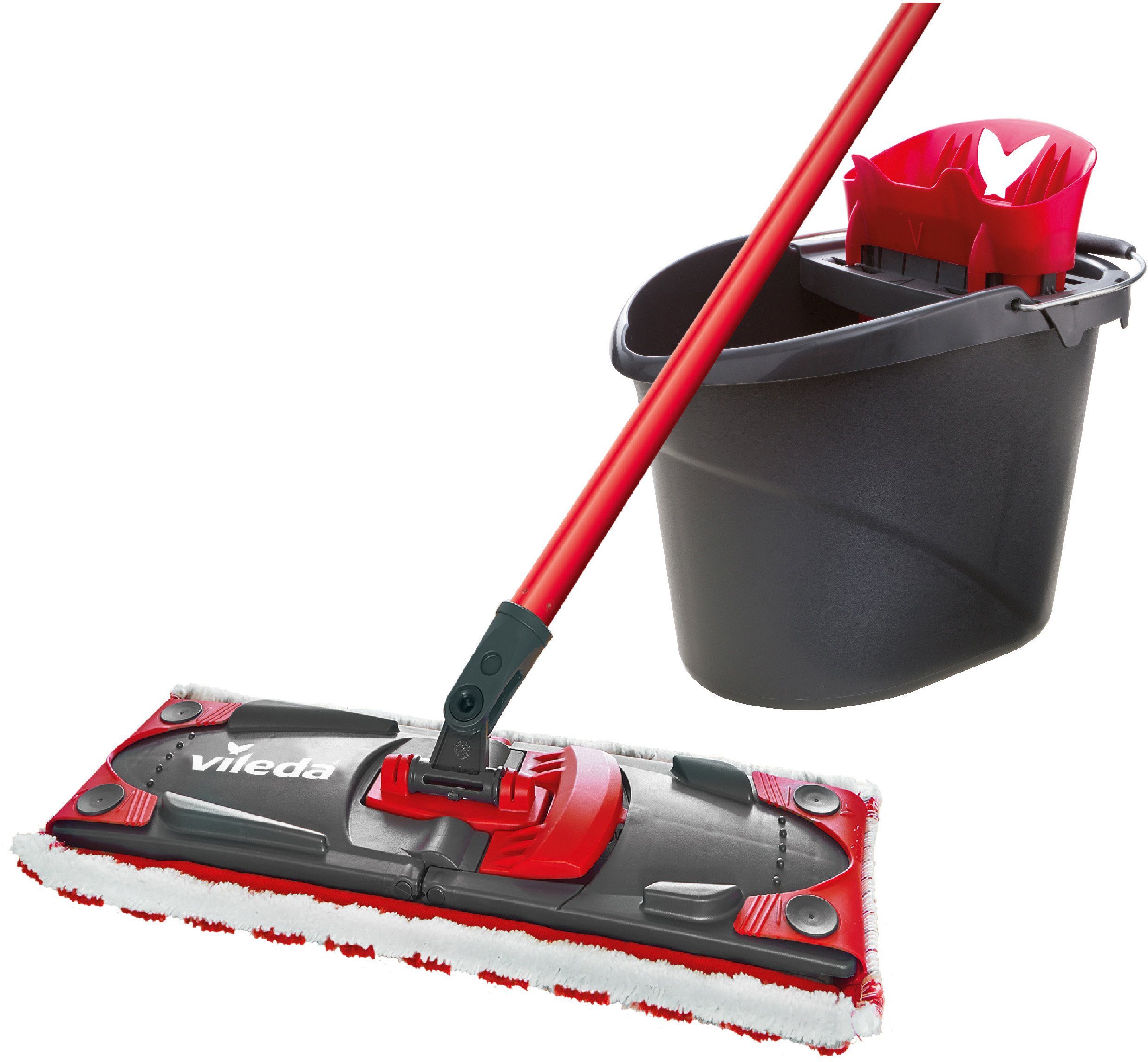 Vileda Bodenwischer-Set Ultramax 2in1, (Set, 3-St), (3-teiliger Stiel, Mikrofaser-Bezug, Ultramax Eimer)
