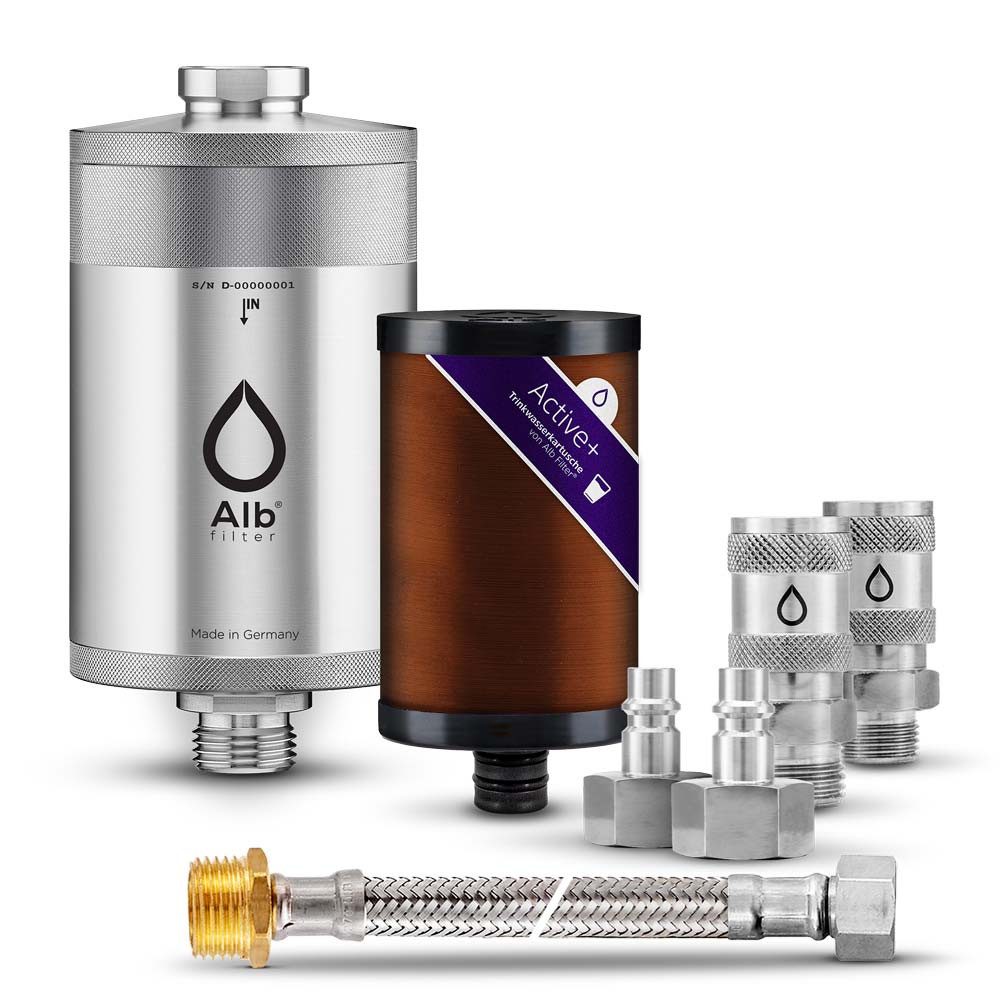 Alb Filter Wasserfilter Active Plus Trinkwasserfilter, reduziert Schadstoffe, gegen Bakterien, Kalkreduktion, Made in Germany