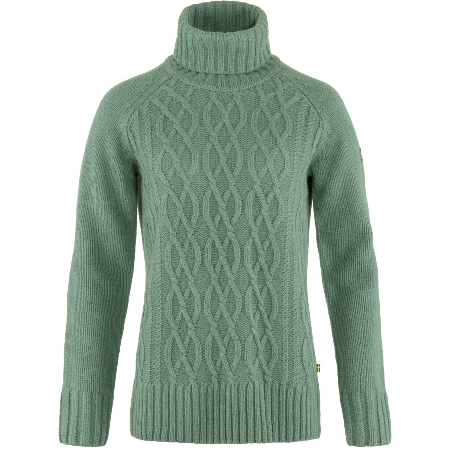 Wollpullover Fjäll Räven Damen Övik Cable Knit Roller Neck
