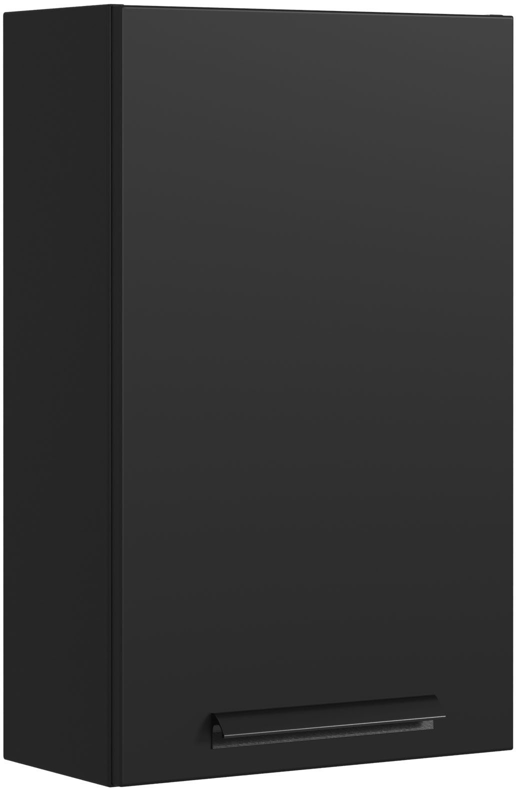 welltime Hängeschrank SALVADA, Hängeschrank 40 cm, gedämpfte Scharniere Schwarz, Front und Korpus aus hochwertigen MDF, Anti-Finger-Print