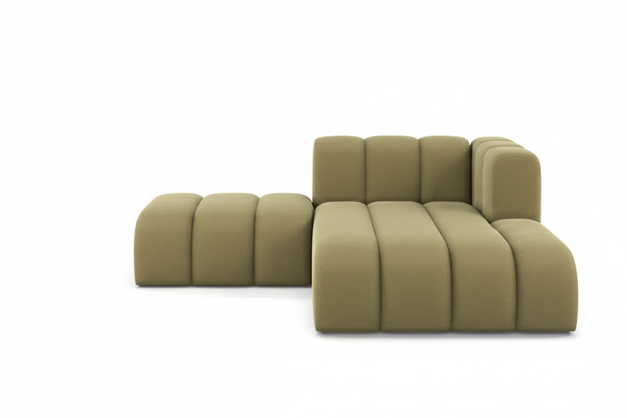 Kaiser Möbel Chaiselongue Grand mit Hocker aus Veloursstoff Salvador, Set (Chaiselongue + Hocker), abgerundete Form,modulares Möbelstück,pflegeleichter Veloursstoff