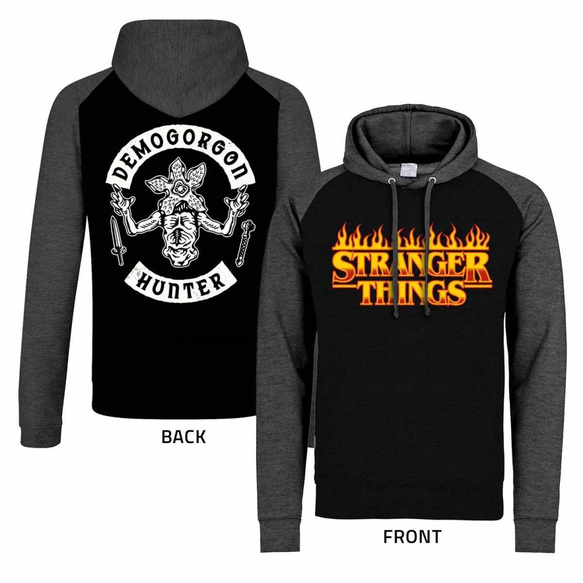 Stranger things Hoodie Stranger Things – Flaming Logo Pullover/Hoodie Demorgorgon