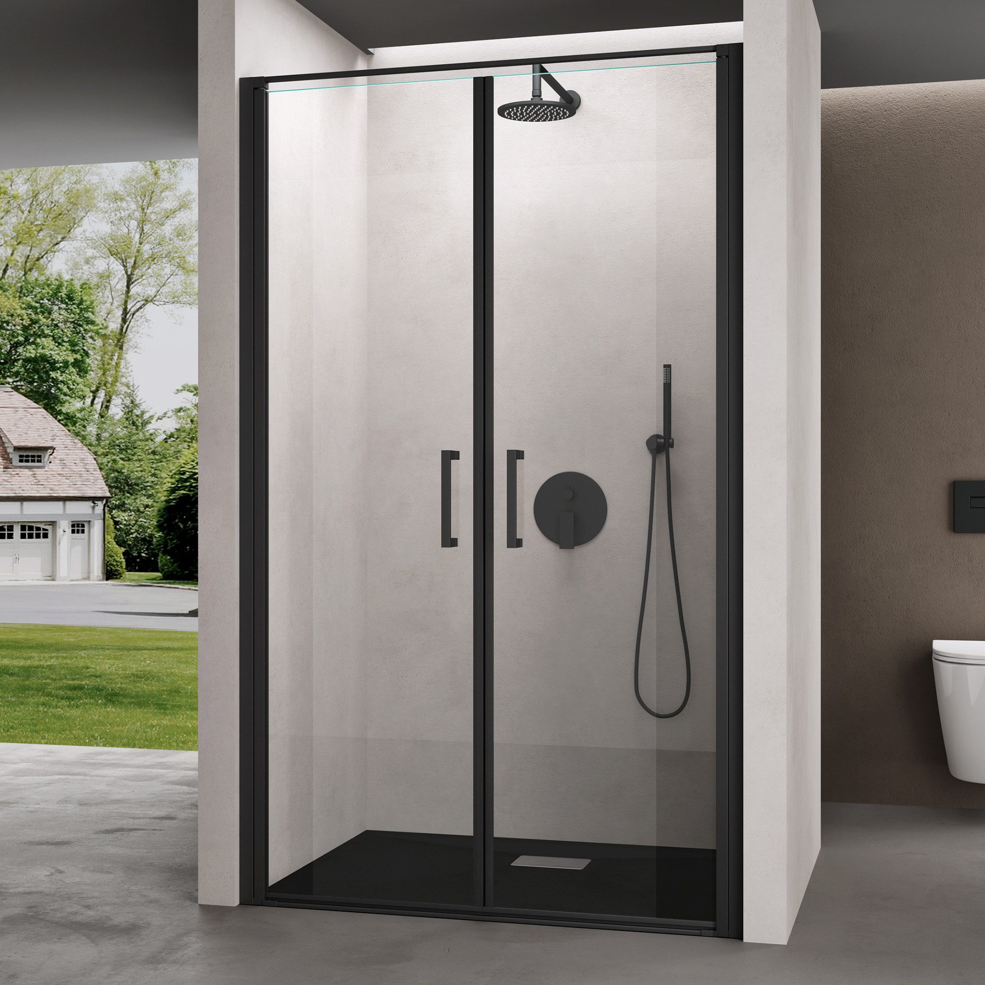 doporro Dusch-Drehtür Duschtür Nischentür dusche Duschabtrennung Duschkabine Teramo66, 90x195 cm