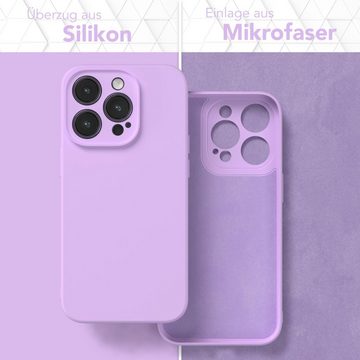 EAZY CASE Handyhülle TPU Hülle für Apple iPhone 14 Pro 6,1 Zoll, Silikon Schutzhülle Kameraschutz kratzfest Back Cover Lavendel Lila