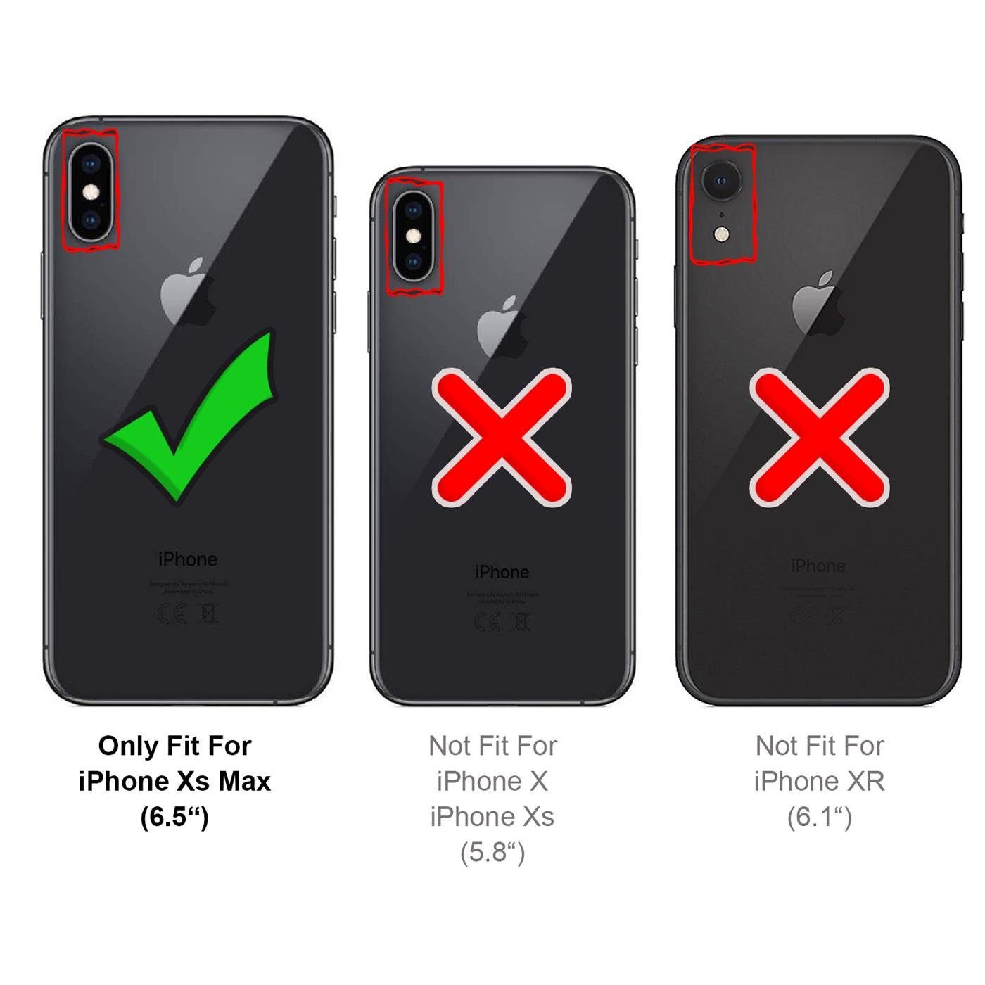 CoolGadget Handykette Handyhülle mit Handyband für Apple iPhone XS Max 6,5 Zoll, Case zum Umhängen Kette Halsband Kordel mit Hülle für iPhone XS Max
