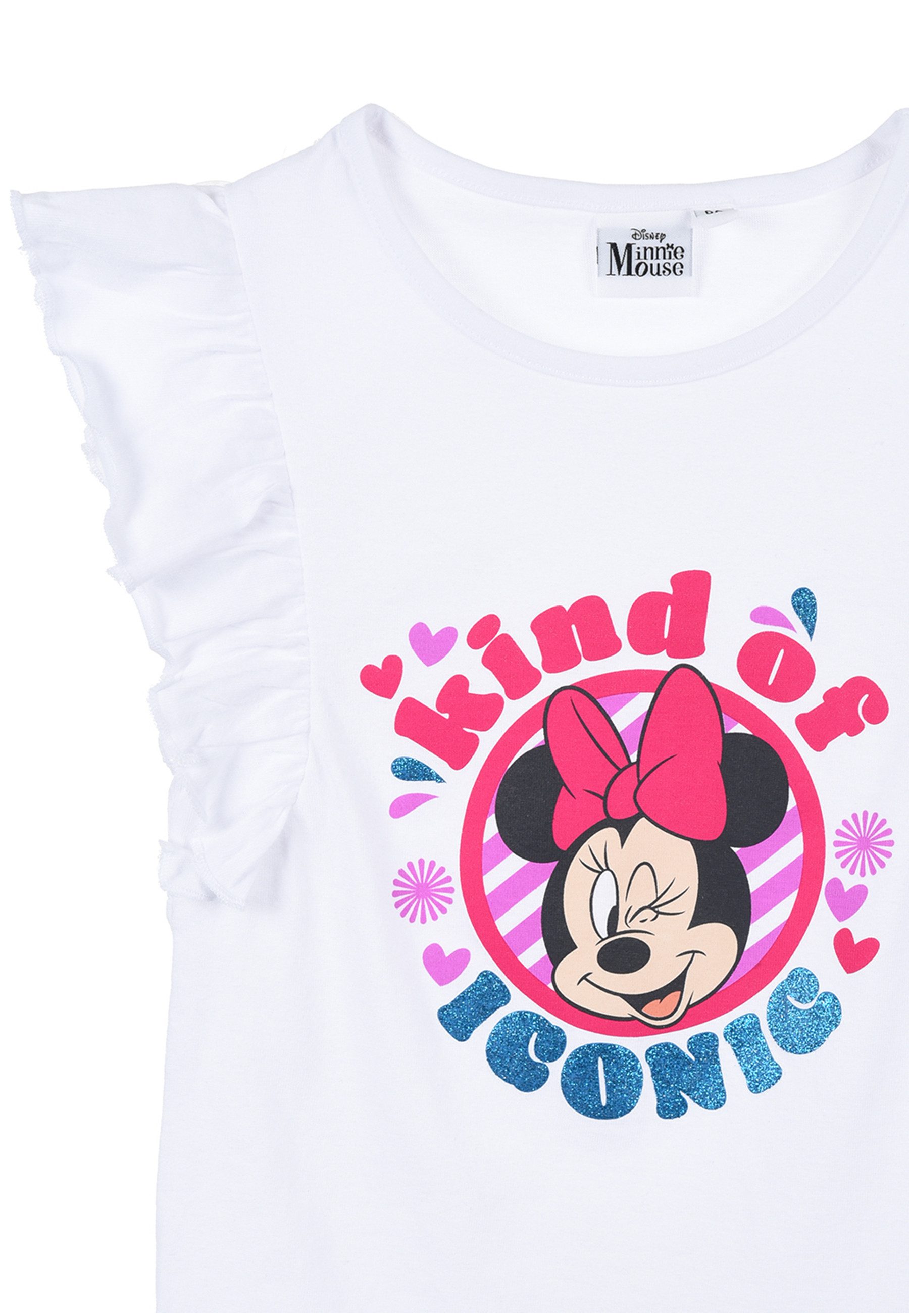Disney Minnie Mouse T-Shirt Mädchen T-Shirt kurzarm Shirt Kinder Oberteil Sommer