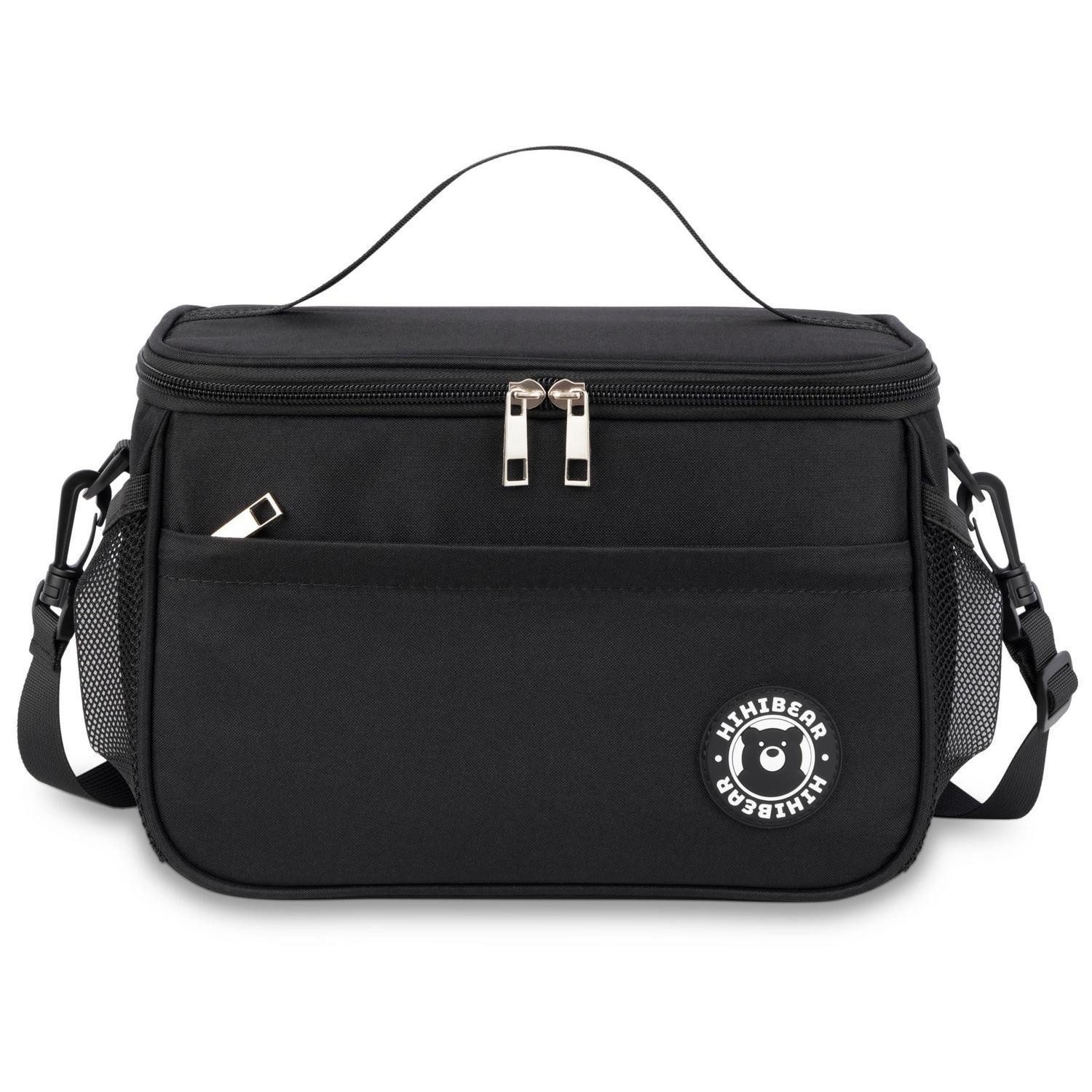 Kühltasche Kühltasche 6.4L 9L Lunchbox Isoliert Schwarz 6.4L (25cm x 16cm x 17cm)