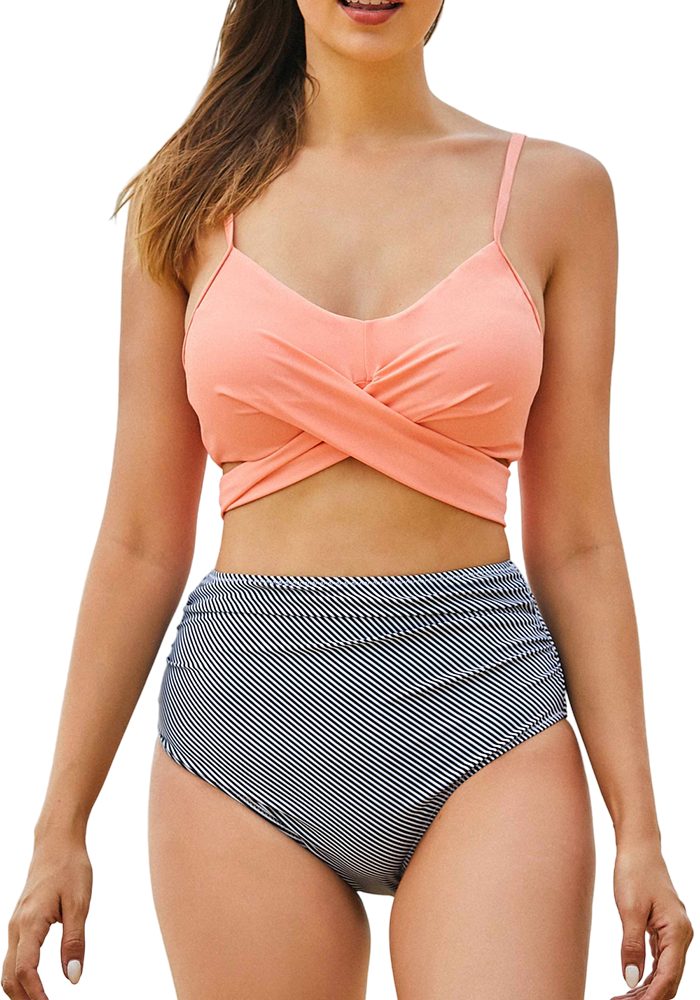 Lovolotti Push-Up-Bikini Damen Highwaist BIKINI SET-202239-07 Rosa Ohne Büg günstig online kaufen