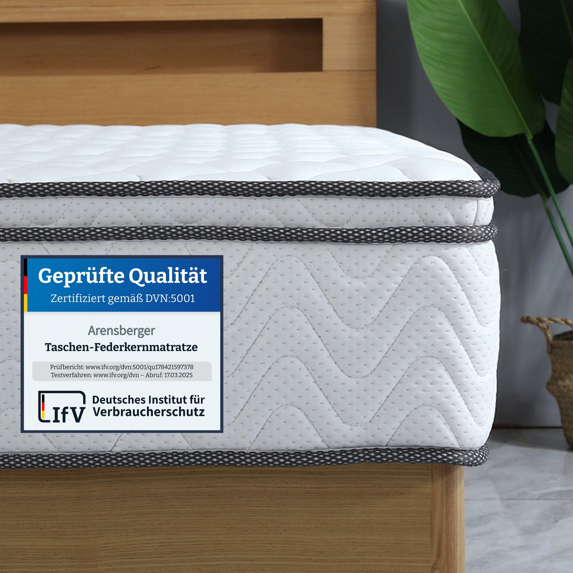 Taschenfederkernmatratze »Arensberger VIKTORIA 7-Zonen Taschenfederkern Matratze, 90 x 200 cm, Höhe 25cm«, Arensberger, 25 cm hoch