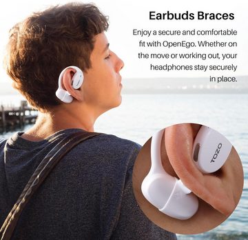 TOZO Bluetooth 5.3 Duales Mikrofon Klarer Anruf Schweißfest für Running Open-Ear-Kopfhörer (Robuste Konstruktion und IPX5 Zertifizierung für sportliche Kopfhörer., mit Ohrhaken für Langzeitwiedergabe mit digitaler Anzeige)