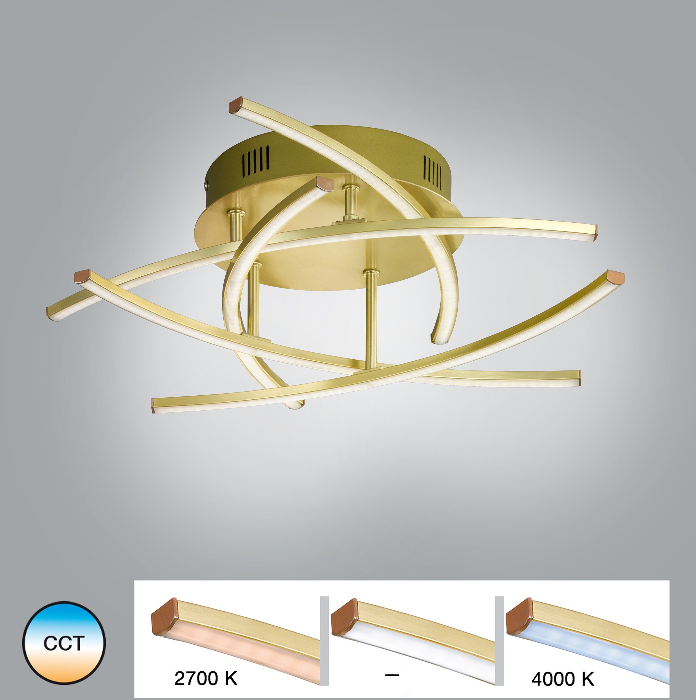 FISCHER & HONSEL LED Deckenleuchte White integriert, 2700K+4000K fest Warmweiß, Neutralweiß, LED Tunable Dimmfunktion, zwischen Farbtemperaturen Technologie Cross TW