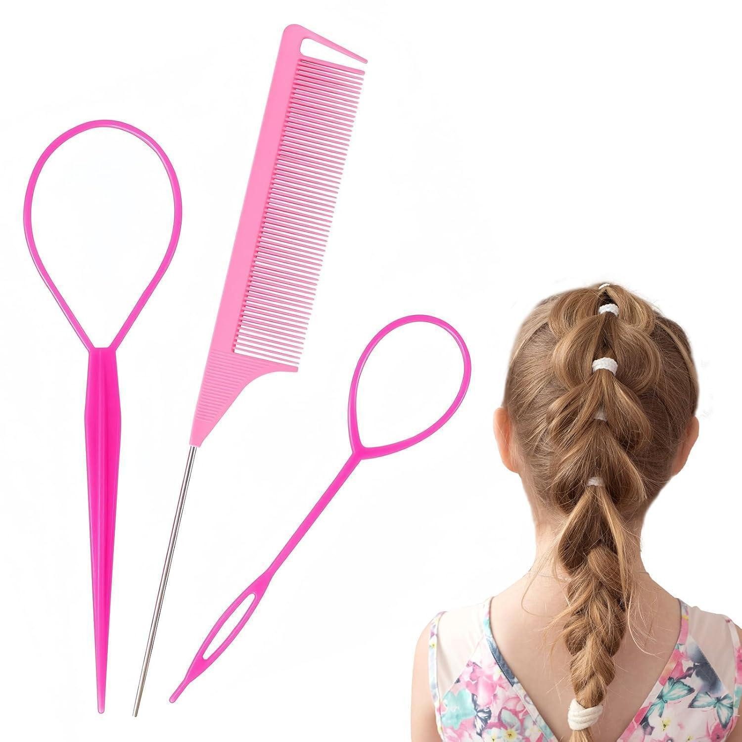 LuxusKollektion Haarstyling-Set 3 Stück Frisurenhilfe Haar Tail Twister Set - DIY Haarflechtwerkzeuge