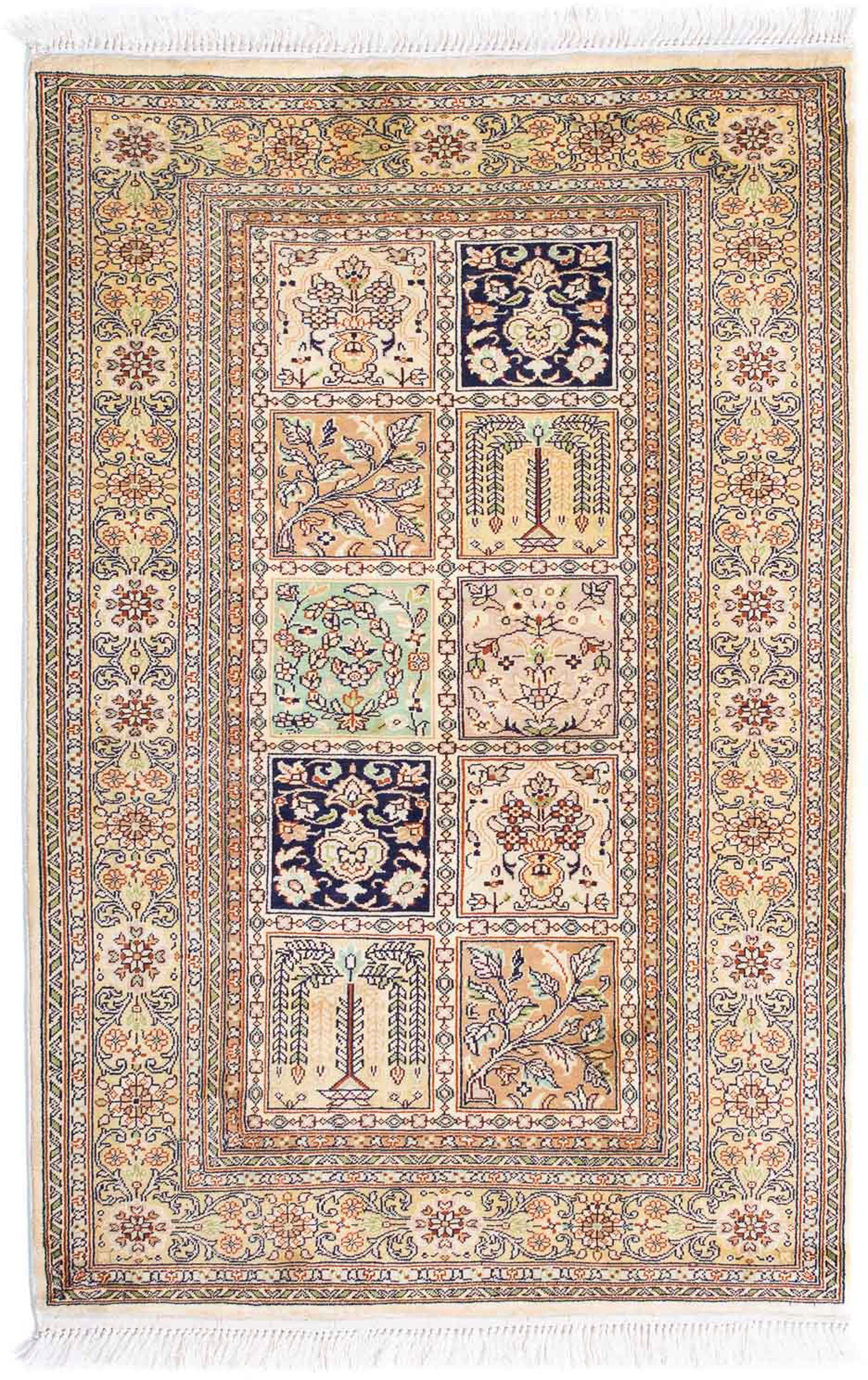 Orientteppich Perser - mit Handgeknüpft, - Classic x 10 rechteckig, 121 mehrfarbig, - Wohnzimmer, morgenland, 77 mm, Einzelstück Höhe: Zertifikat cm