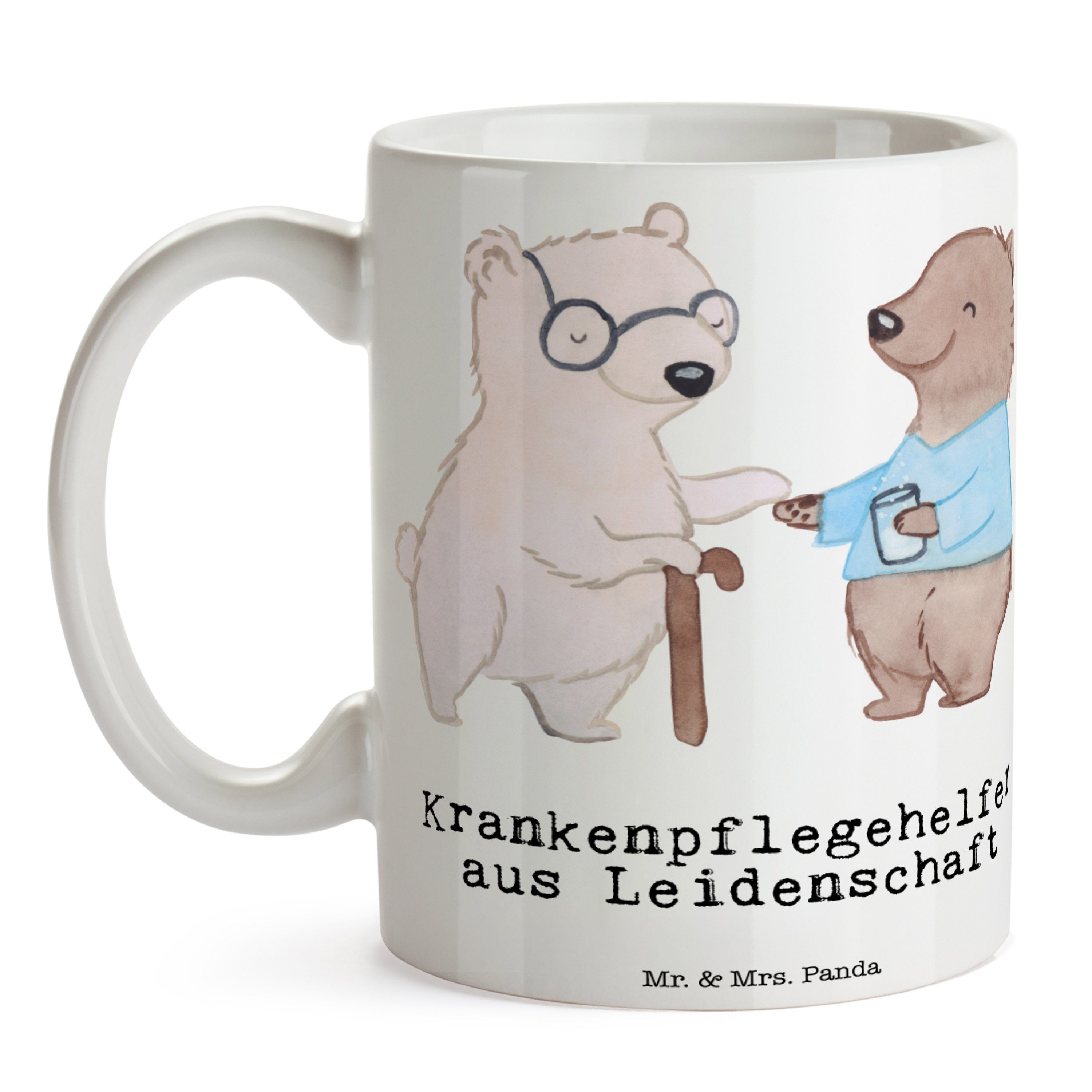Mr. & Mrs. Panda Tasse Keramik Leidenschaft Kaffeebecher, Weiß Krankenpflegehelfer - aus Geschenk, 
