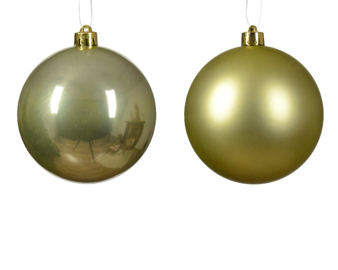 Kunststoff Stück Decoris Weihnachtskugeln 4 Pistaziengrün - season decorations 10cm Weihnachtsbaumkugel,
