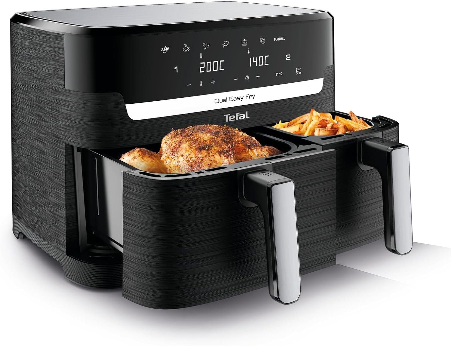 Tefal Heißluftfritteuse für knusprige Ergebnisse ohne übermäßiges Öl, 2700,00 W, mit Effizienz und Knusprigkeit, Die 5,2-Liter-XXL mit 7 Programmen