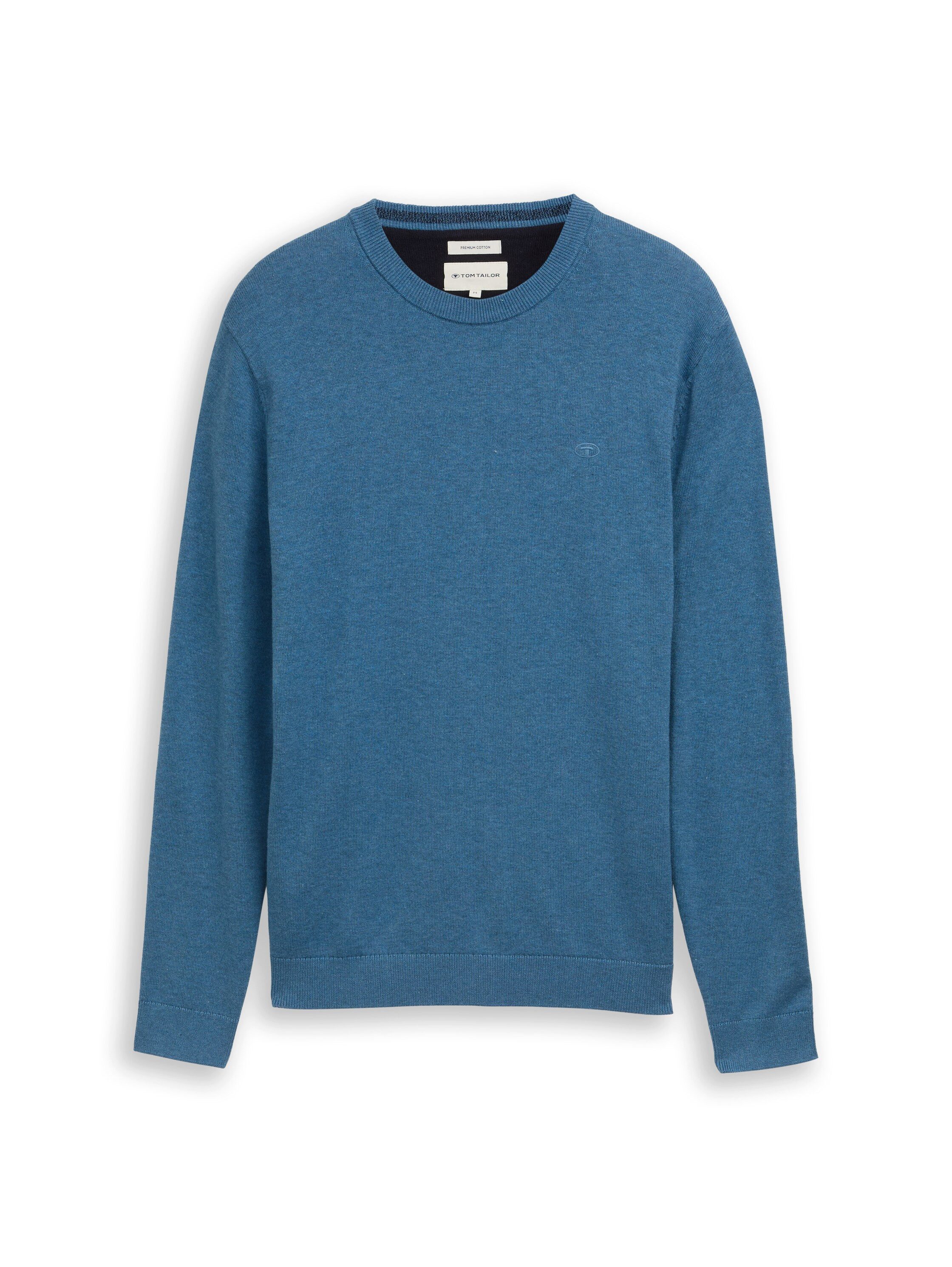 Longpullover Basic Strickpullover aus Baumwolle