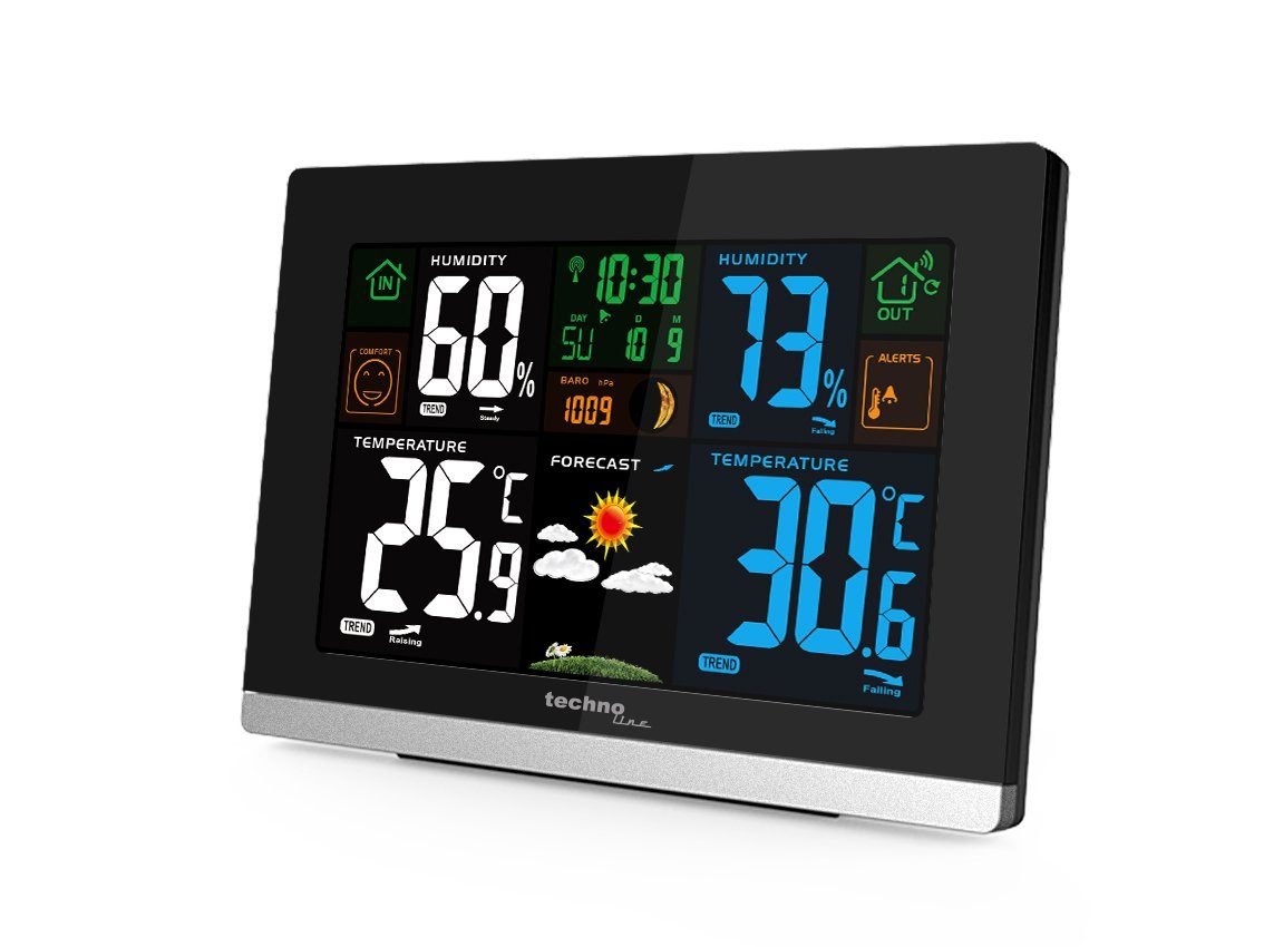 technoline WS 6462 Wetterstation (inklusive Außensender, farbige Wettervorhersage mit Außentemperatur- und Frostalarm)