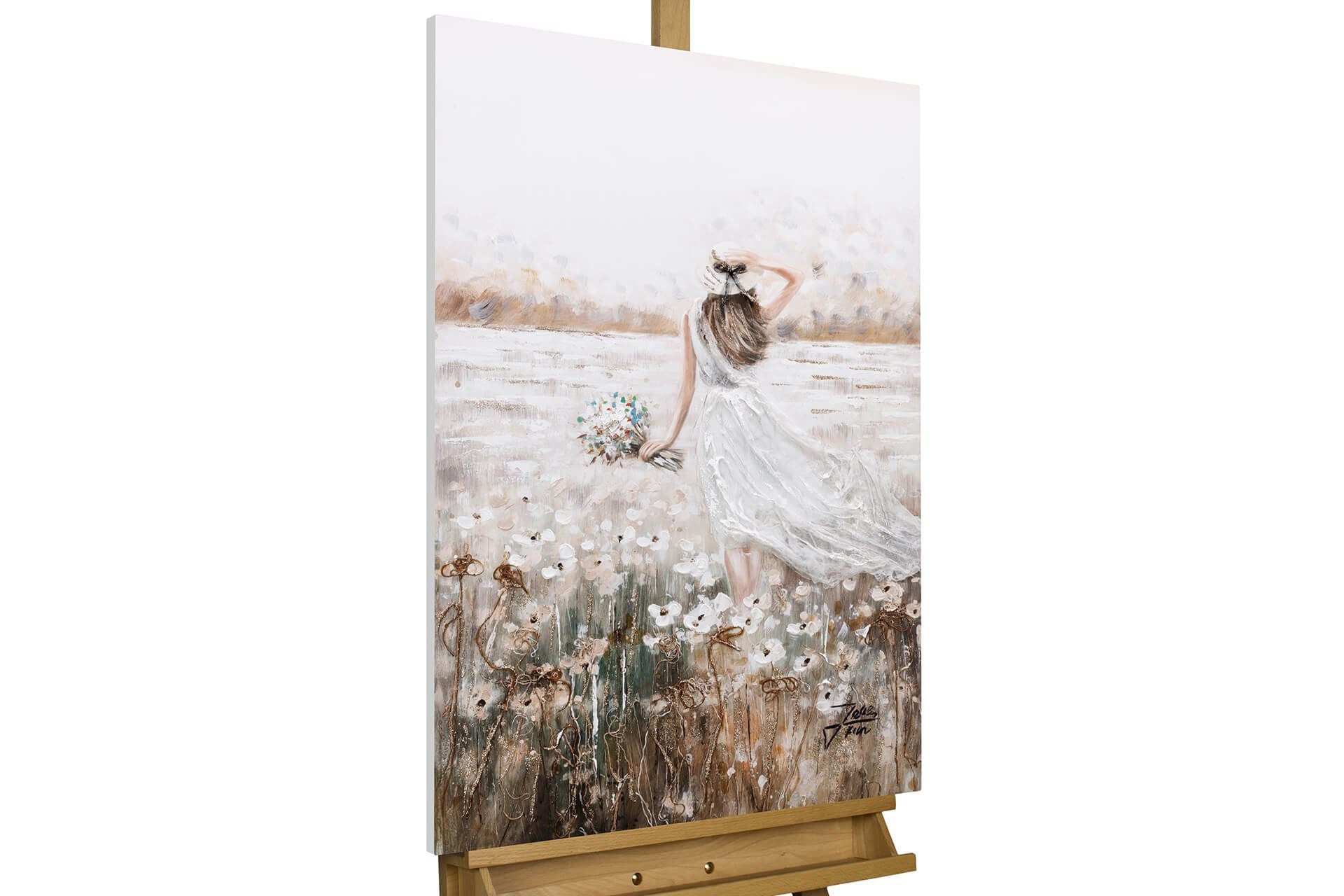 KUNSTLOFT Картина Schönheit auf dem Land 60x90 cm, Leinwandbild 100% HANDGEMALT Wandbild Wohnzimmer