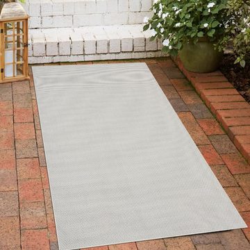 Teppich Heller Flachgewebeteppich In- & Outdoor, Veranda, schlicht creme, Carpetia, rechteckig, Höhe: 1 mm