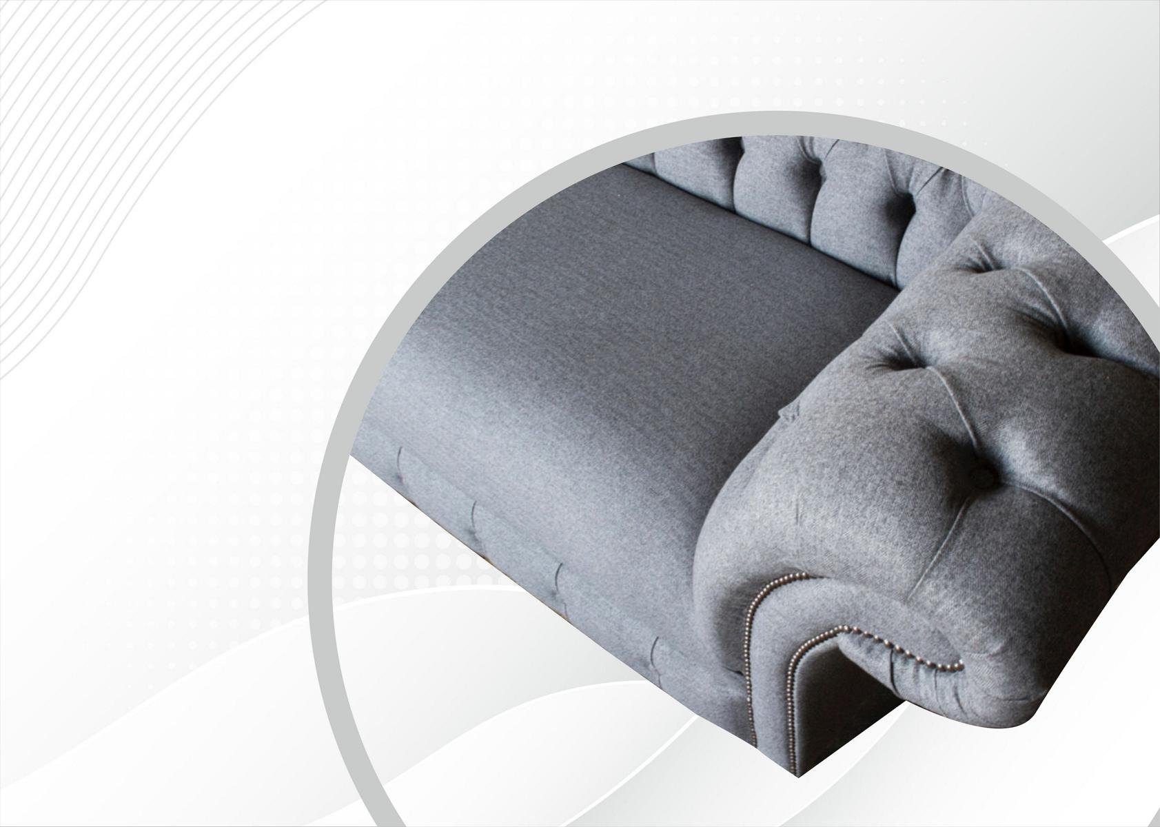 xxl Polster 3 Sitz Chesterfield Big Sofa, Textil Sitzer Couch JVmoebel Stoff Sofa