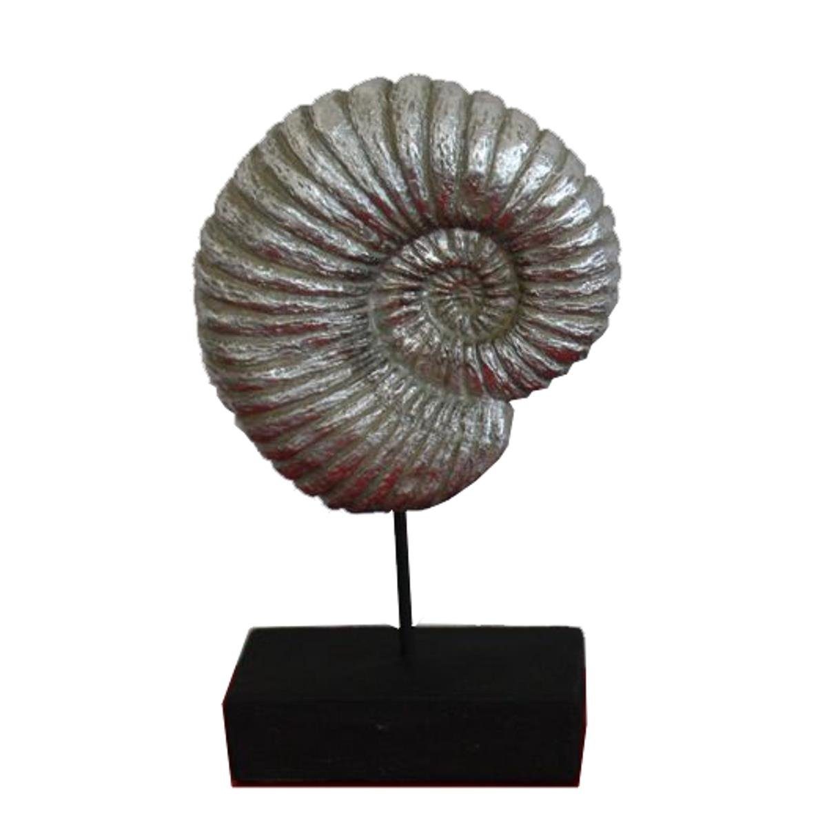 Dekoobjekt H Tabletop ca.28.5cm 440s Polyresin, Hilda silberfarben, 440s Ammonit