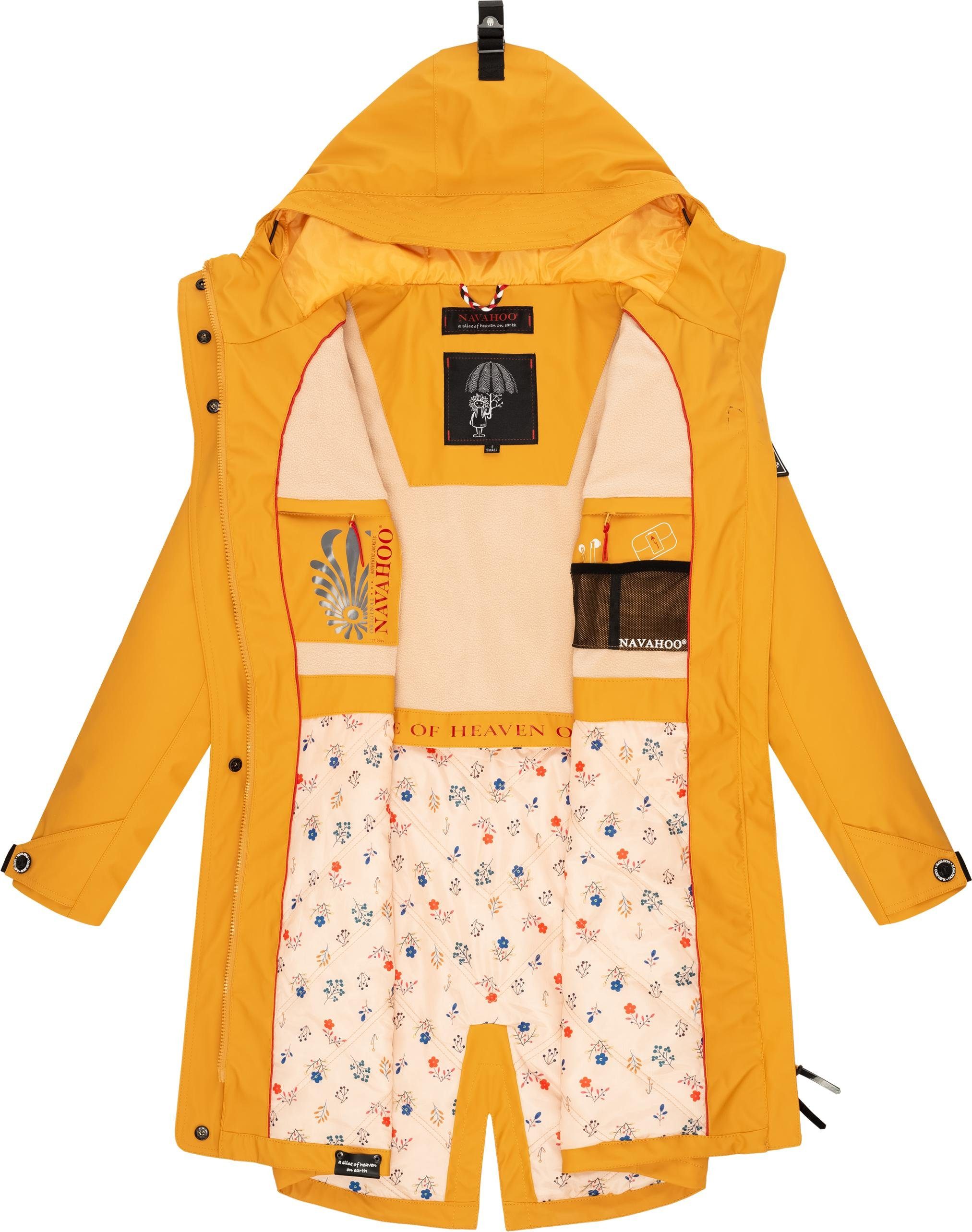 Kapuze Navahoo Regenmantel gelb mit moderner Schötchen Outdoorjacke