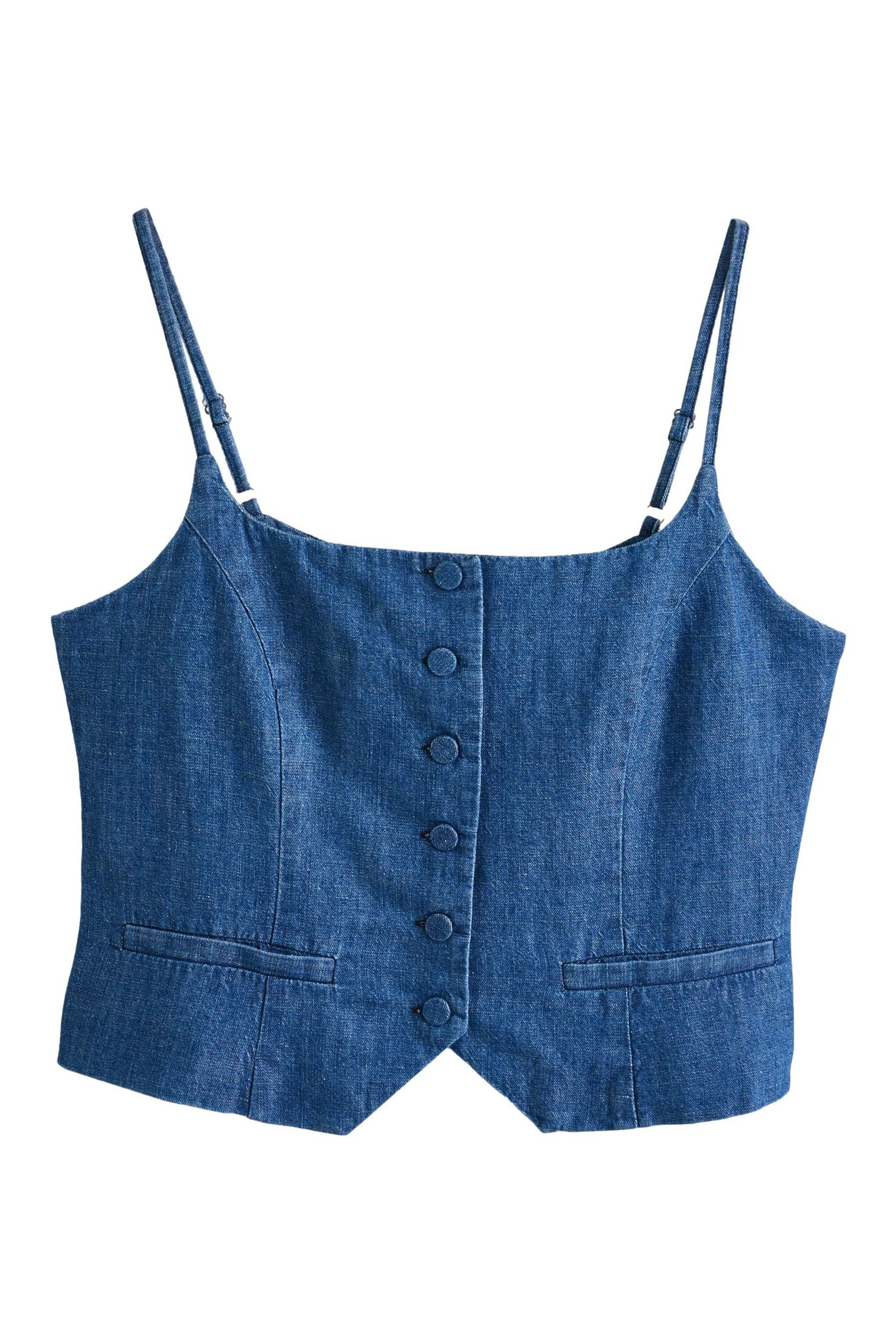 Next Anzugweste Denim-Weste mit Trägern aus Leinengemisch (1-tlg) günstig online kaufen