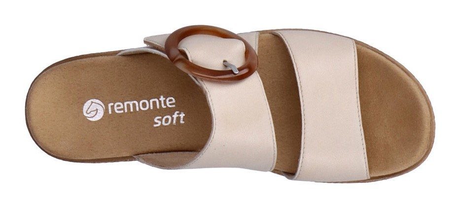 Pantolette Remonte weiß-kombiniert mit Zierschnalle ELLE-Collection