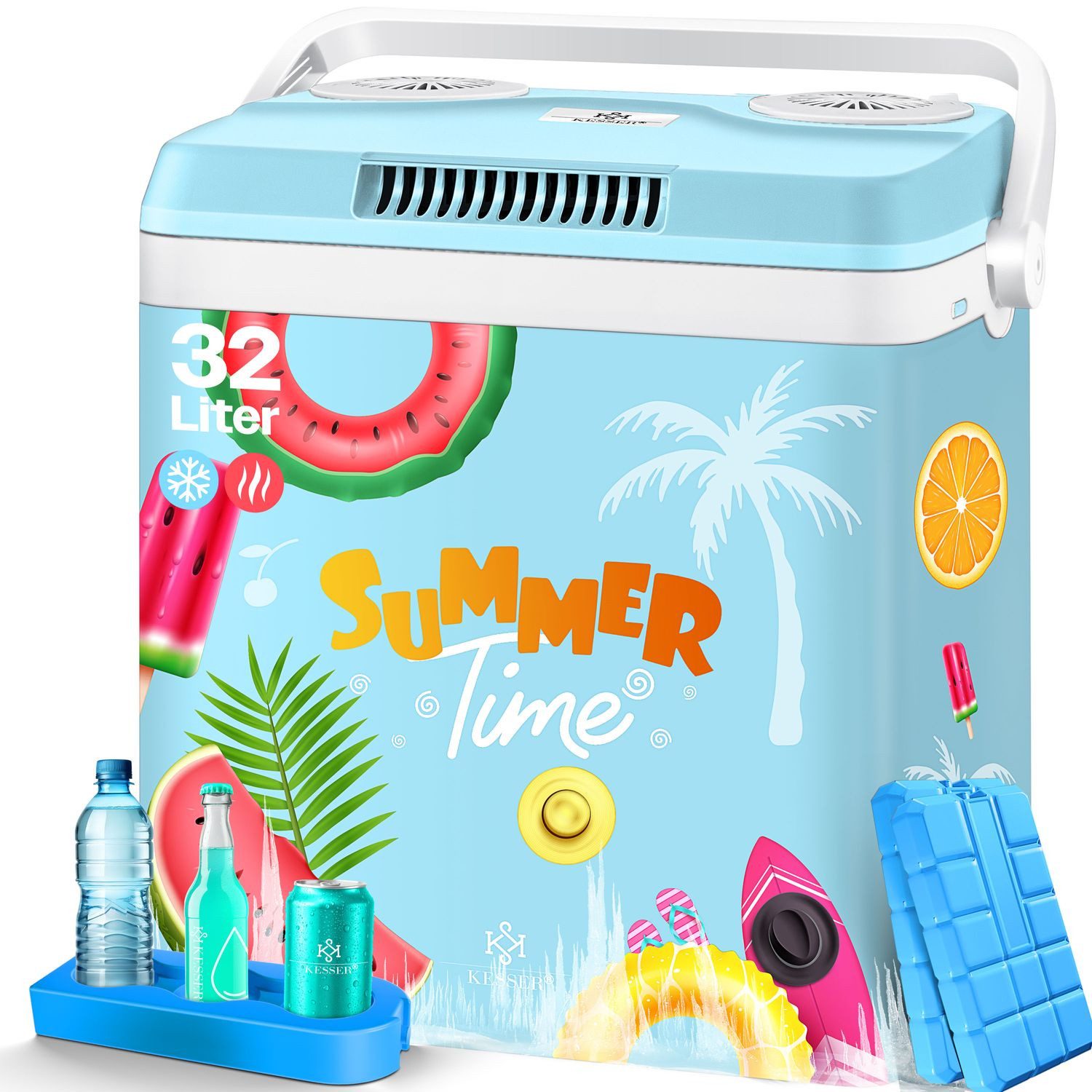 KESSER Kühlbox, 32 l, 32 Kühlbox Thermoelektrisch 12V / 230V Mini-Kühlschrank