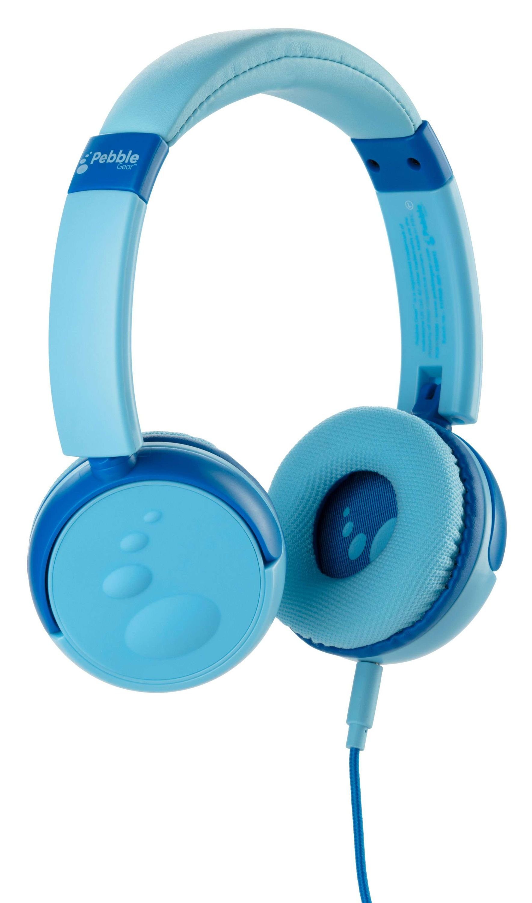 Pebble Gear Kinderkopfhörer blau/ Klinke (3,5mm Lautstärkebegrenzung mit kindersicher pink Kinder-Kopfhörer 85 faltbar, Kids-Design), - Lautstärkebegrenzung 85 dB dB Kindersicher