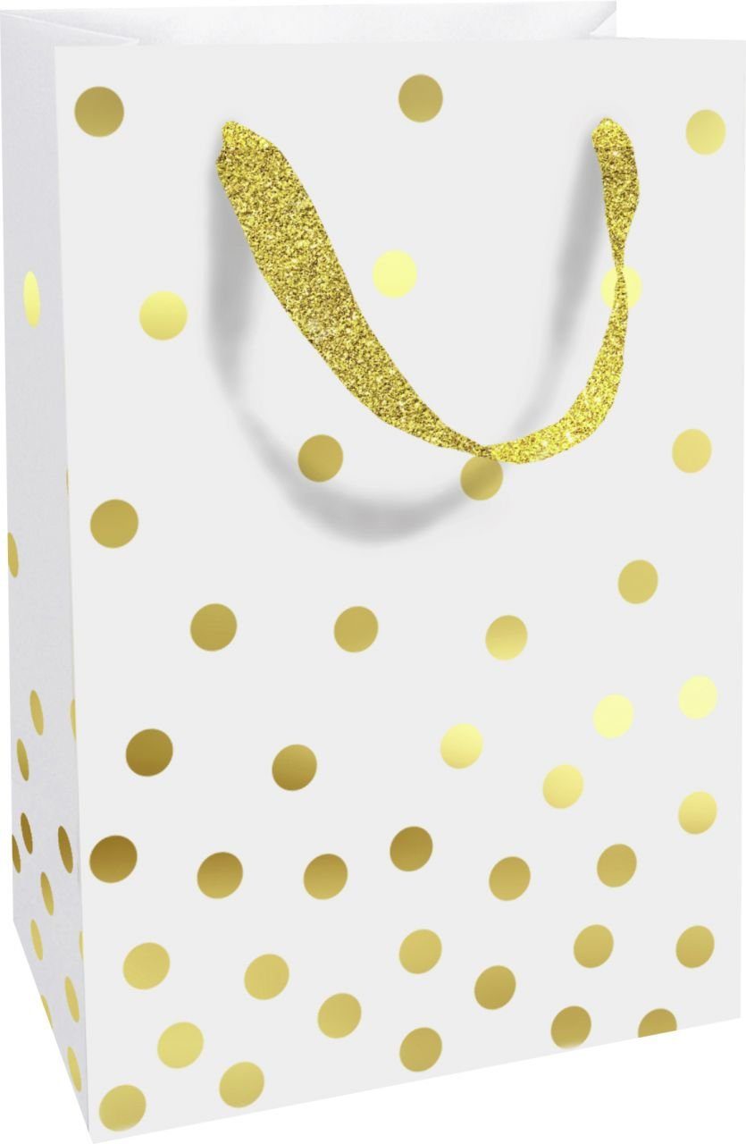 Braun+Company Atelier Geschenkpapier Braun & Company Geschenktasche Golden Dots weiß 11