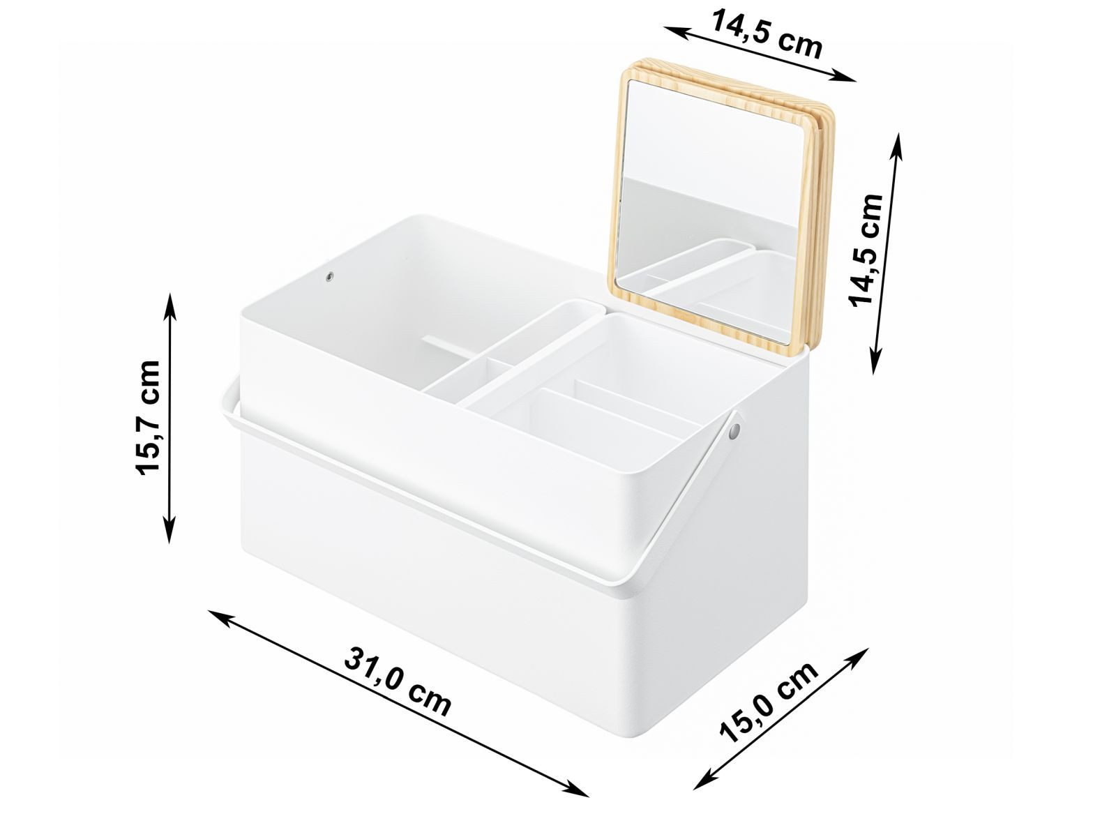 Yamazaki Kosmetikbox "Tower" aus Metall, 31x15x15cm, günstig online kaufen
