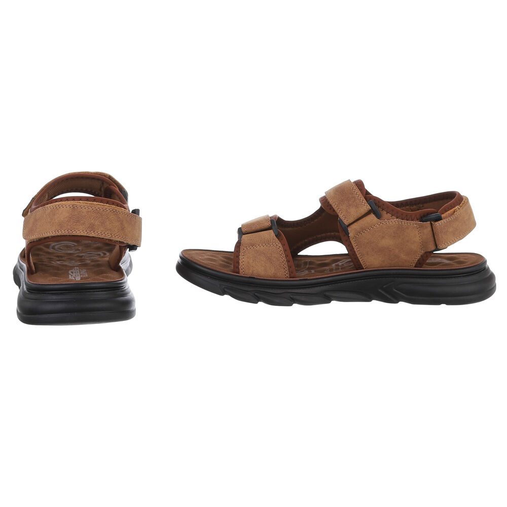 Coolwalk Bequeme Herrensandalen mit Klettverschluss für den Sommer Sandale (89543985) Flach Sandalen in Camel